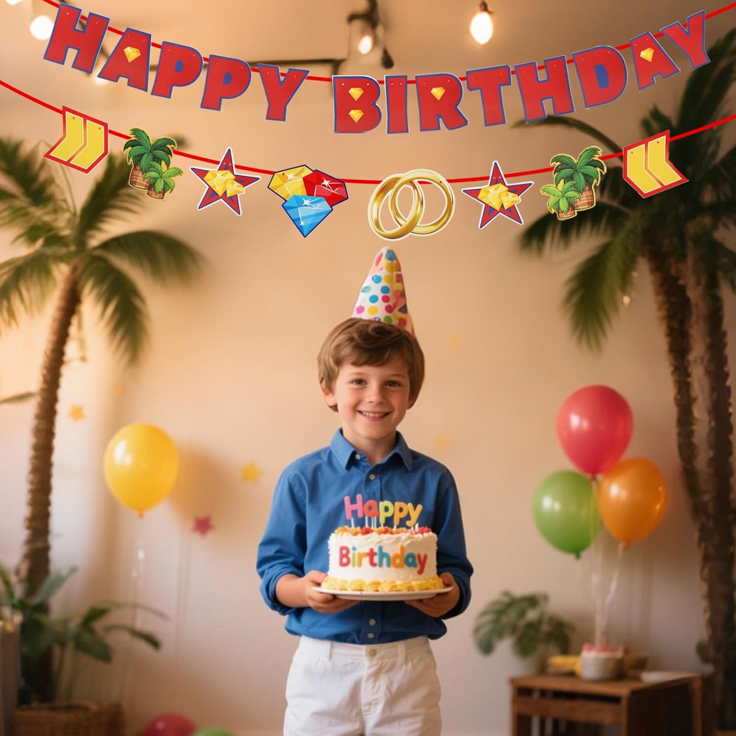 Happy Birthday Banner for Kids Party Decorations
