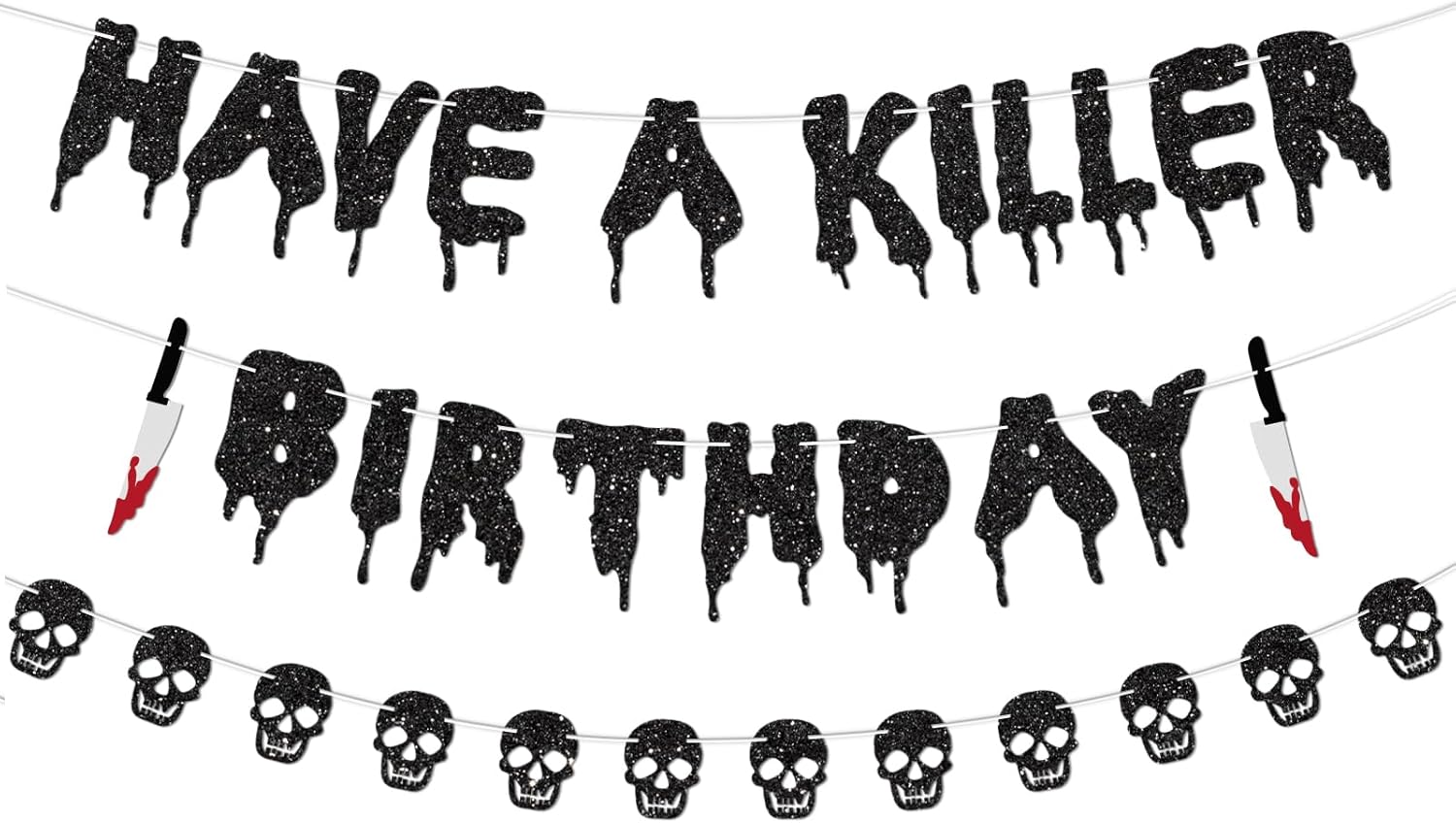 Glitter Have a Killer Halloween Party Decorations Banner