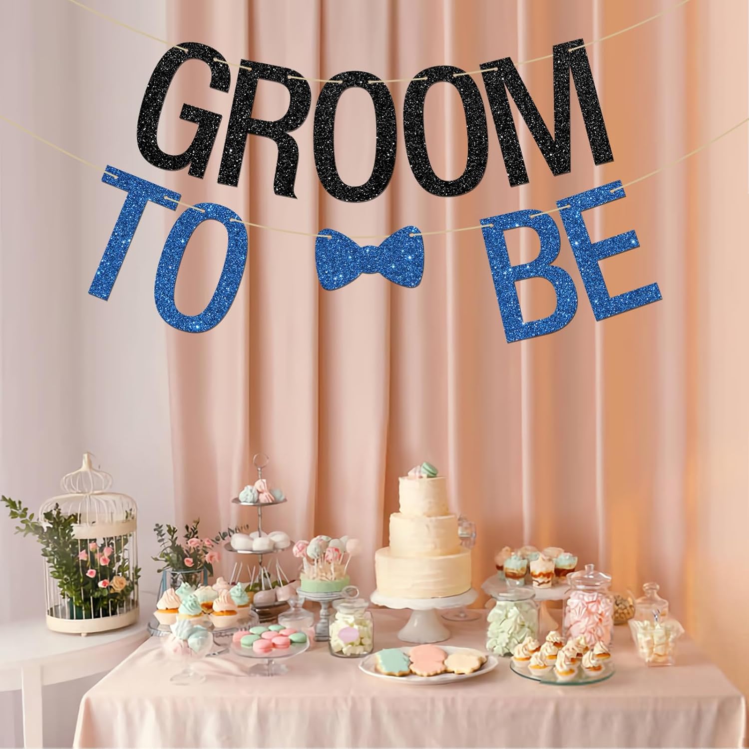 Funny Groom To Be Banner with Glitter Letters