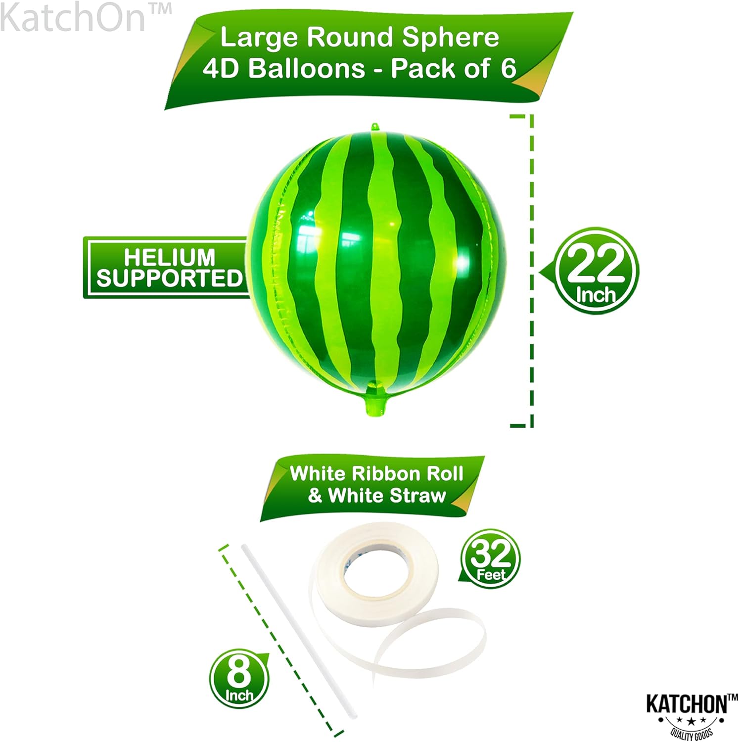 KatchOn Big 22 Inch Watermelon Balloons Pack of 6