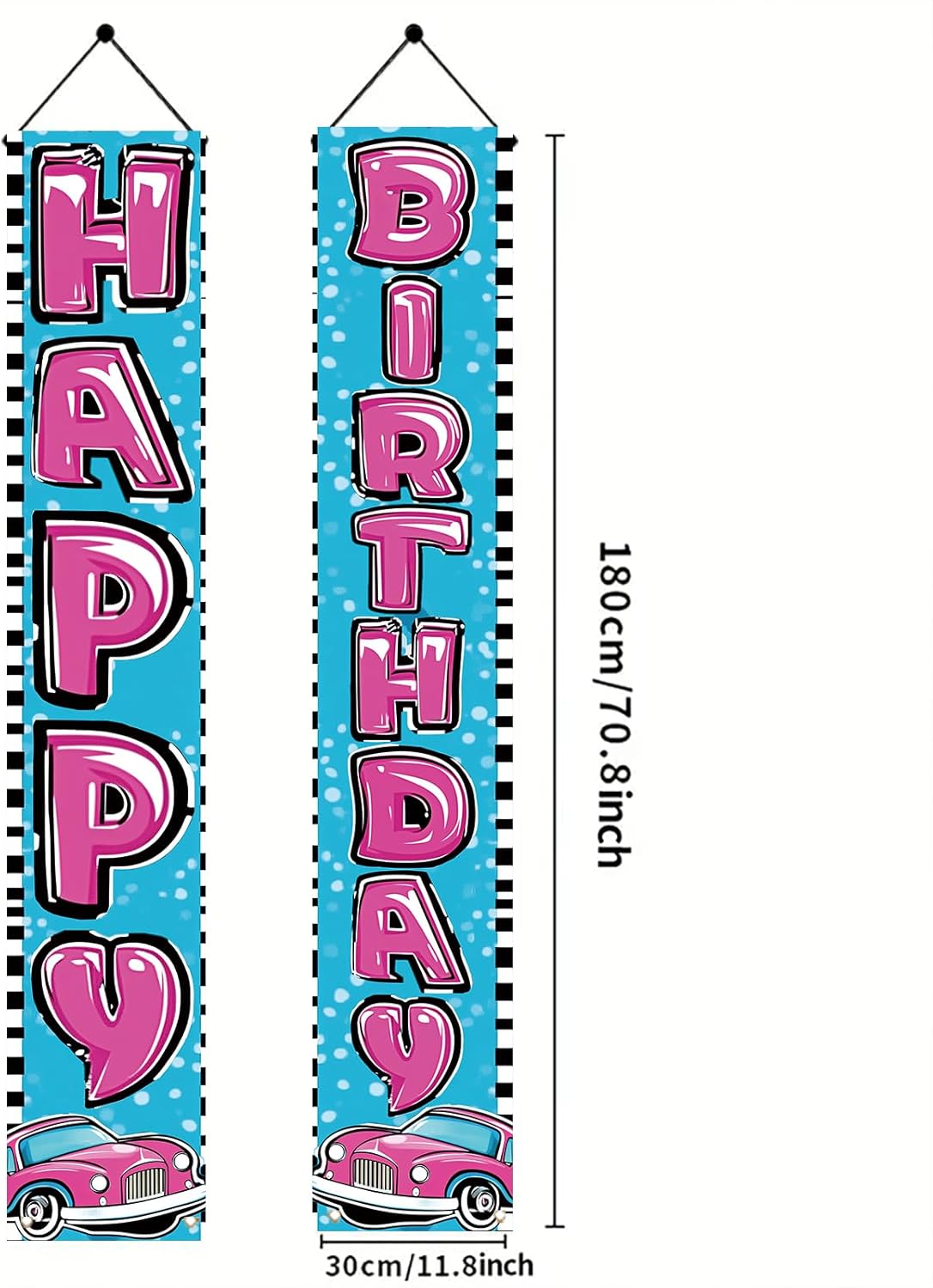 Starlit Patio Car Theme Birthday Decor Banners Set