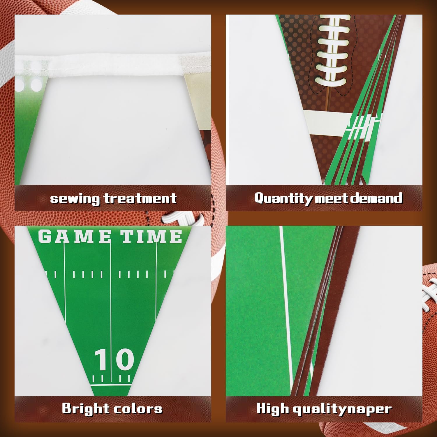 5 Packs Football Birthday Banner Party Decorations
