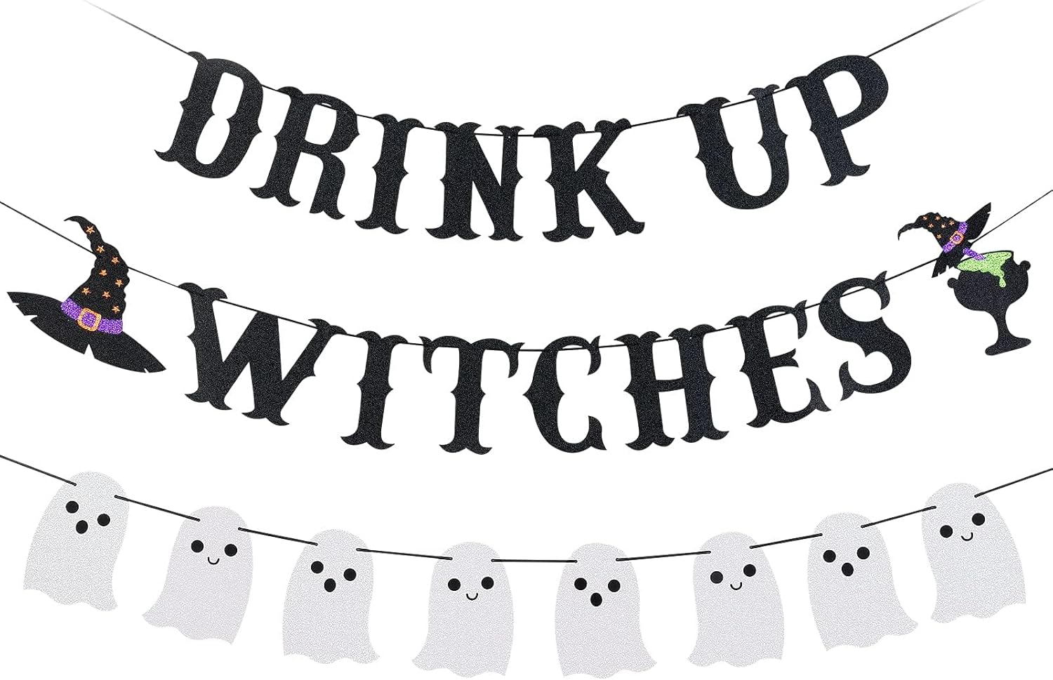 Halloween Witches and Ghost Banners for Party Decorations