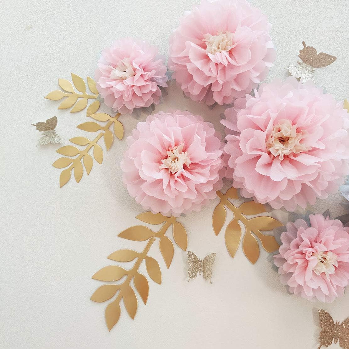 Mybbshower Paper Flower Decorations Pack of 9