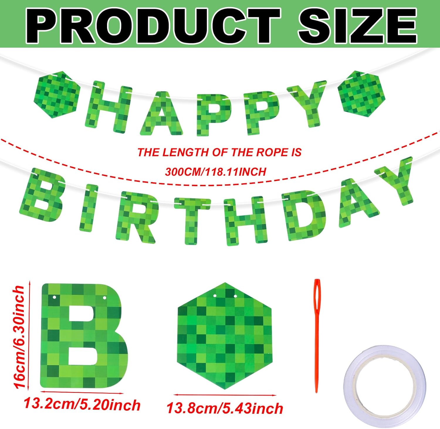 Miner Theme Birthday Banner Decorations Set