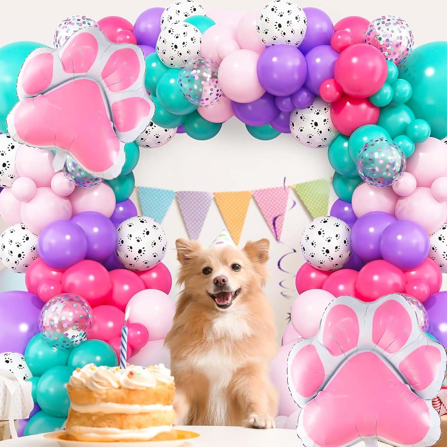 32PCS Sky Paw Print Dog Balloons for Birthday Party