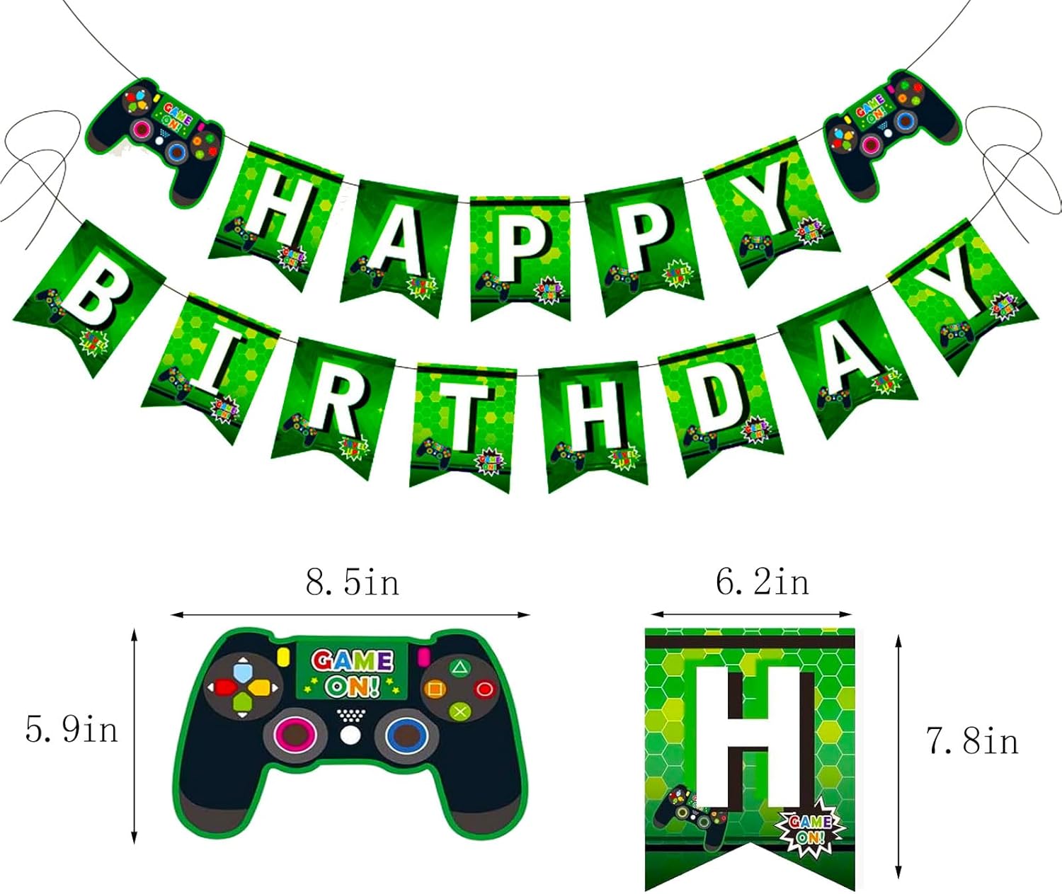 MEETINGU Game Birthday Banner Green