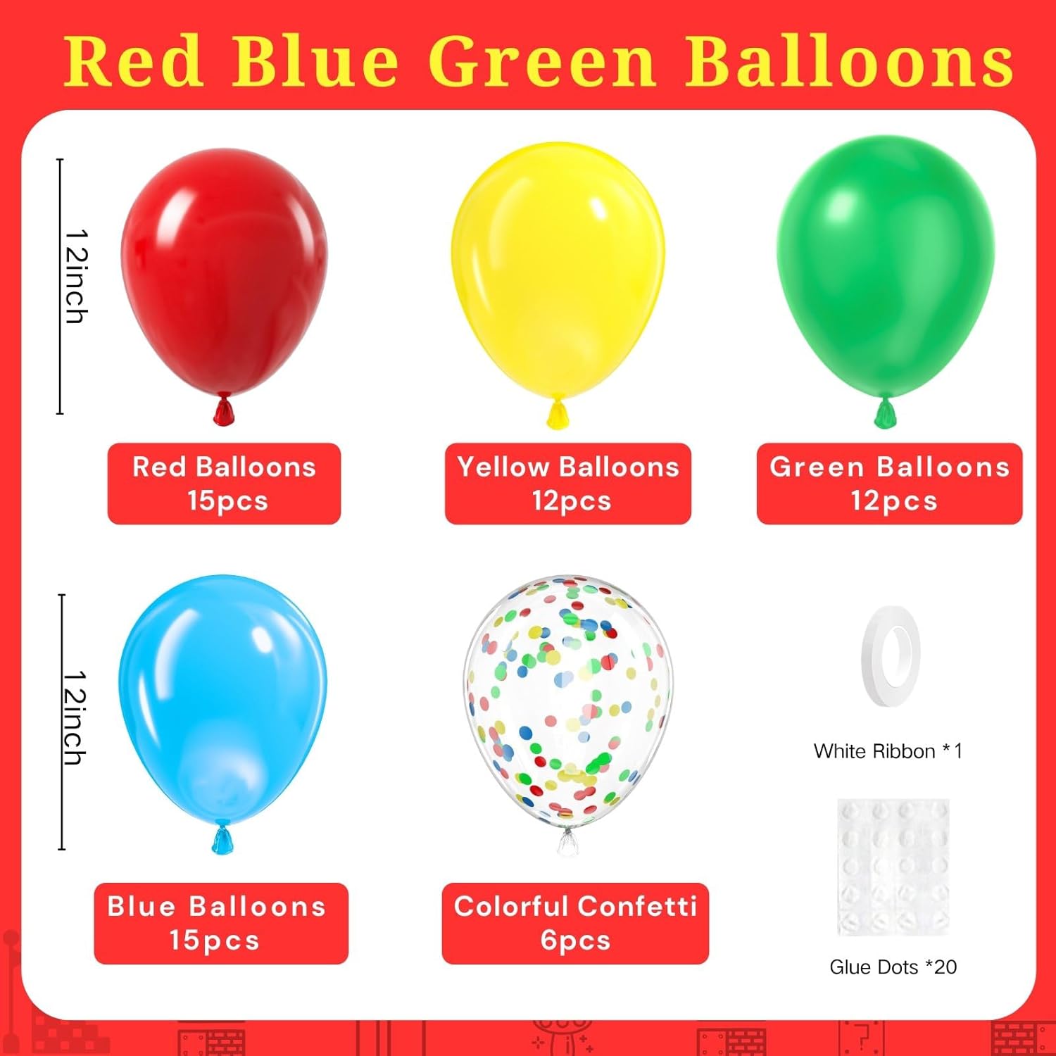 60pcs 12 Inch Latex Balloons for Birthday Party Decorations