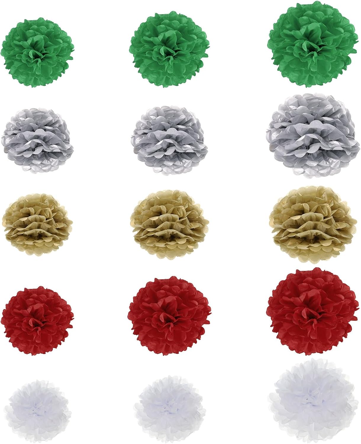Uxcell 15pcs Tissue Paper Pom Poms Wedding Decor
