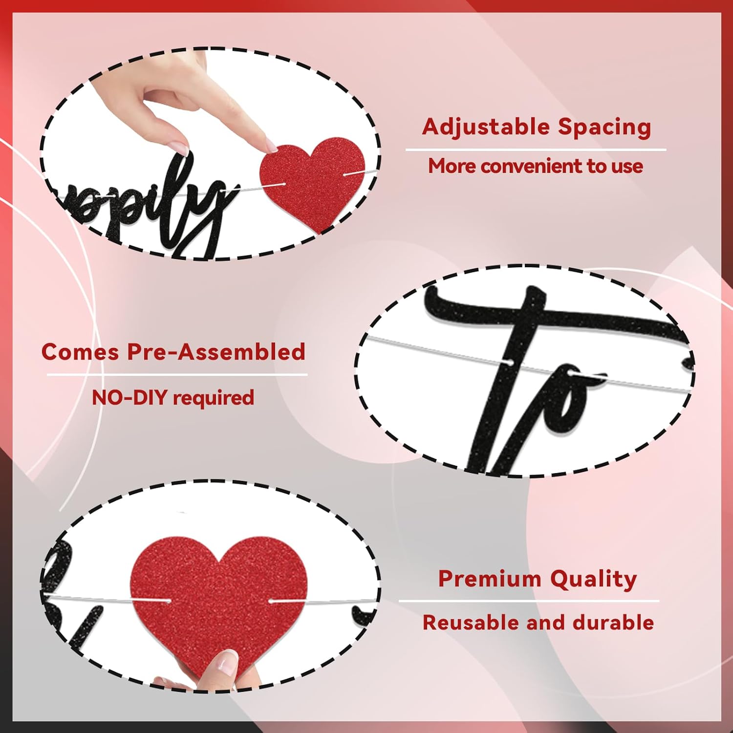 Pre-Strung Love Laughter Happily Ever After Wedding Banner