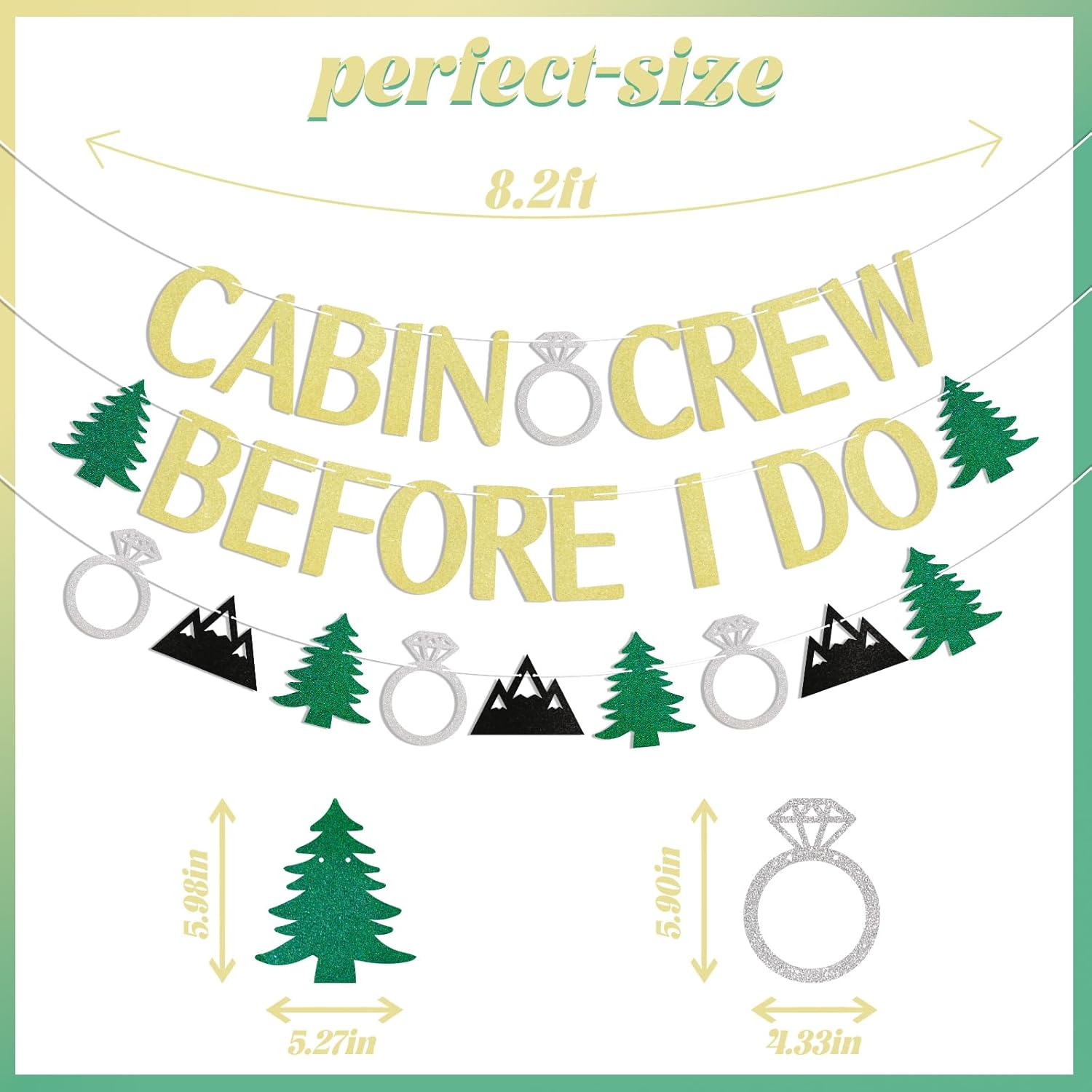 Cabin Crew Before I Do Banner Gold Glitter