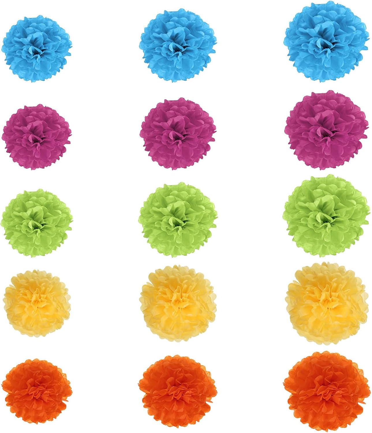 Uxcell 15pcs Tissue Paper Pom Poms Decorations 101214 Inch