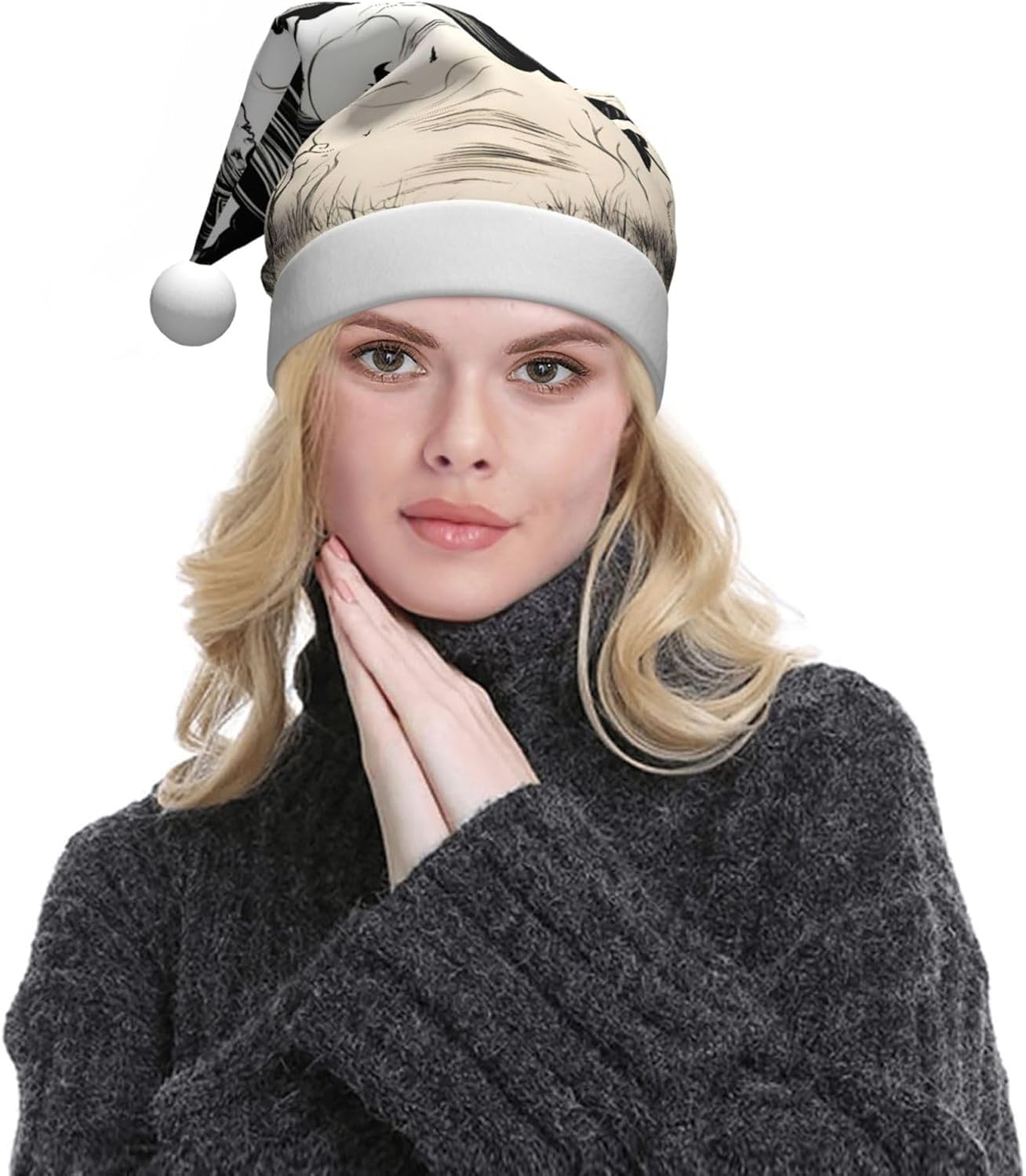 QinZheng Halloween Witch Flying Santa Hat for Women