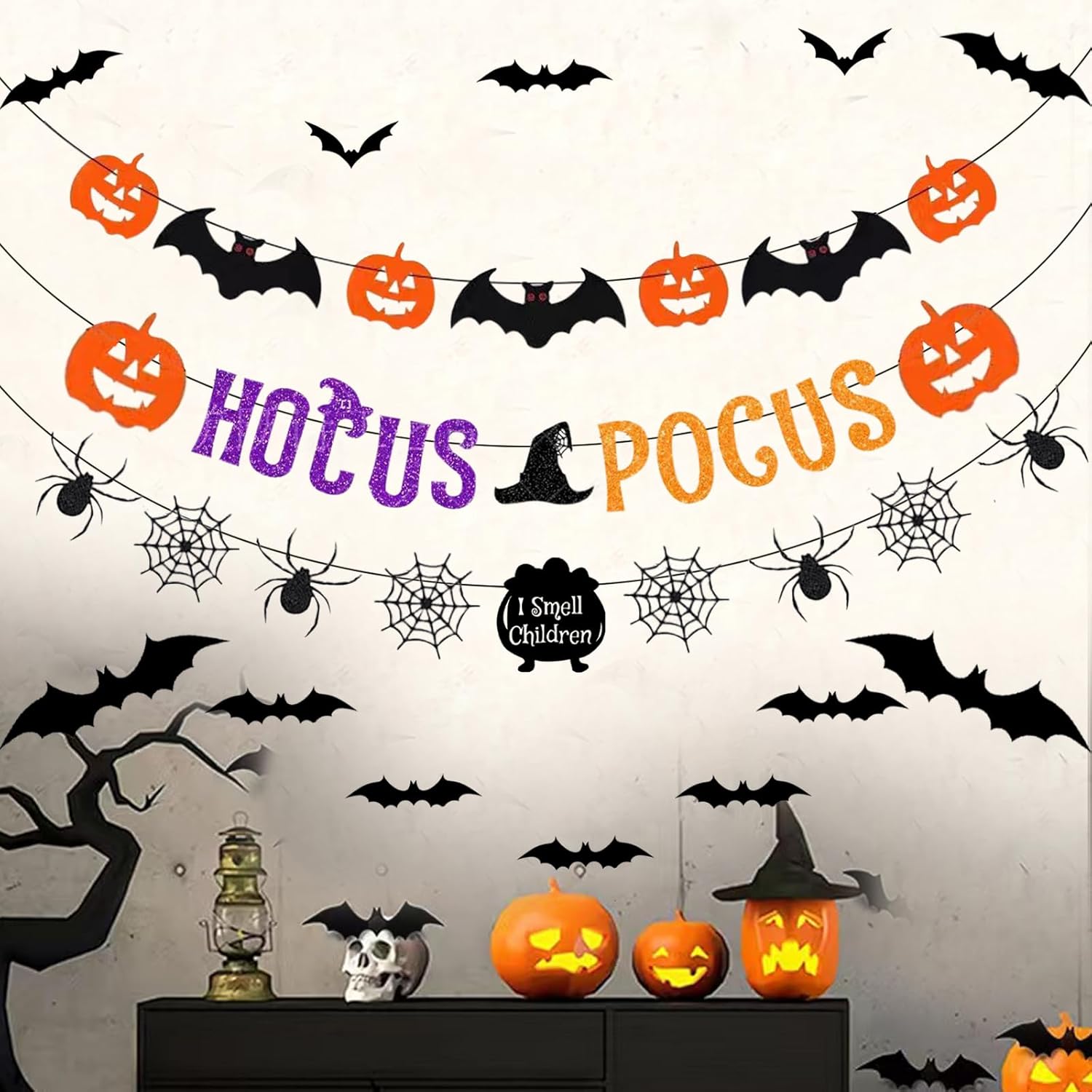Hocus Pocus Burlap Banner Halloween Decorations Kit