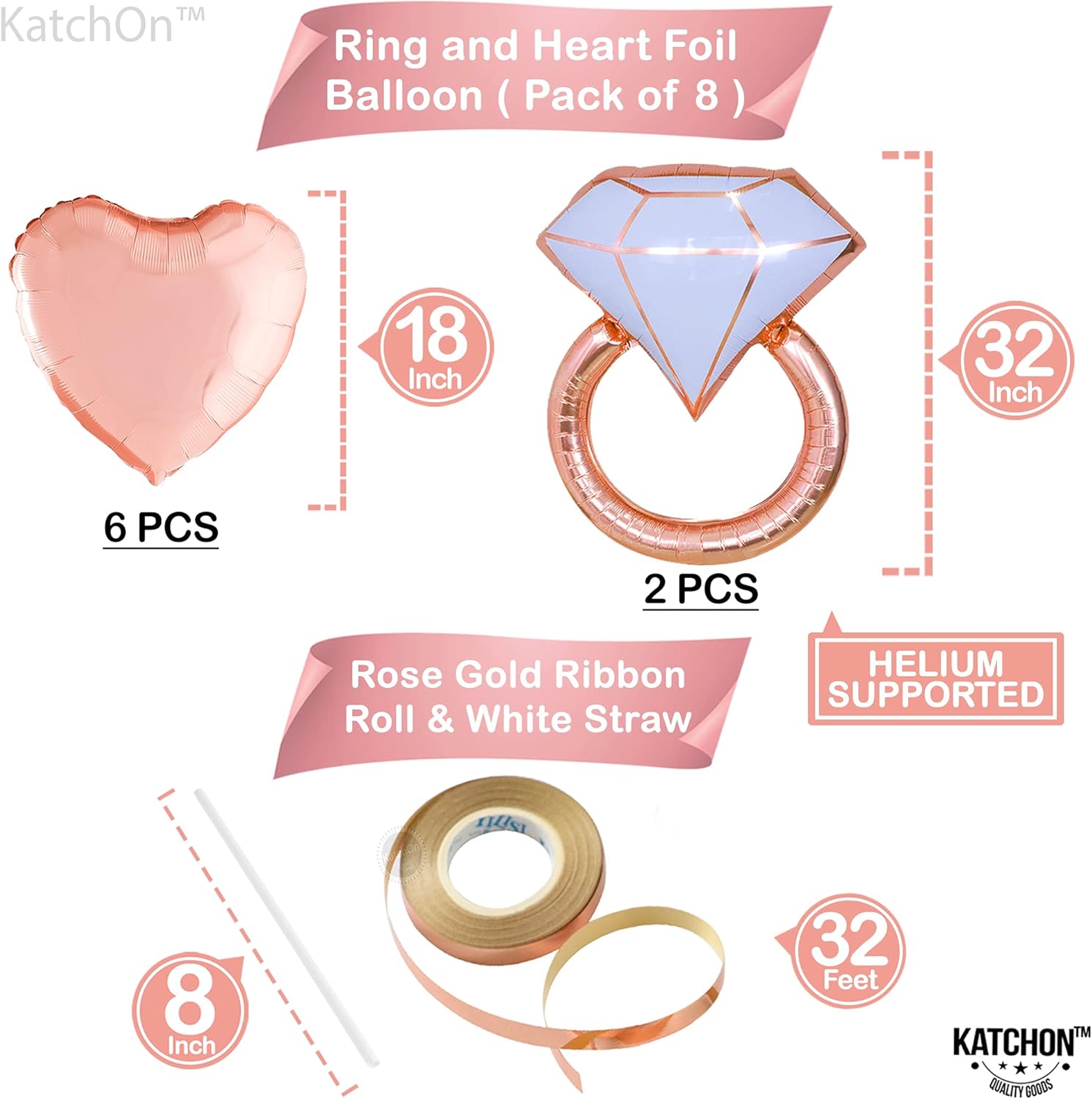 Rose Gold Bride To Be Balloons Pack of 17