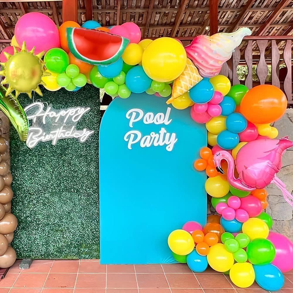 Tropical Hawaiian Balloons Arch Kit 144pcs Summer Party Decor