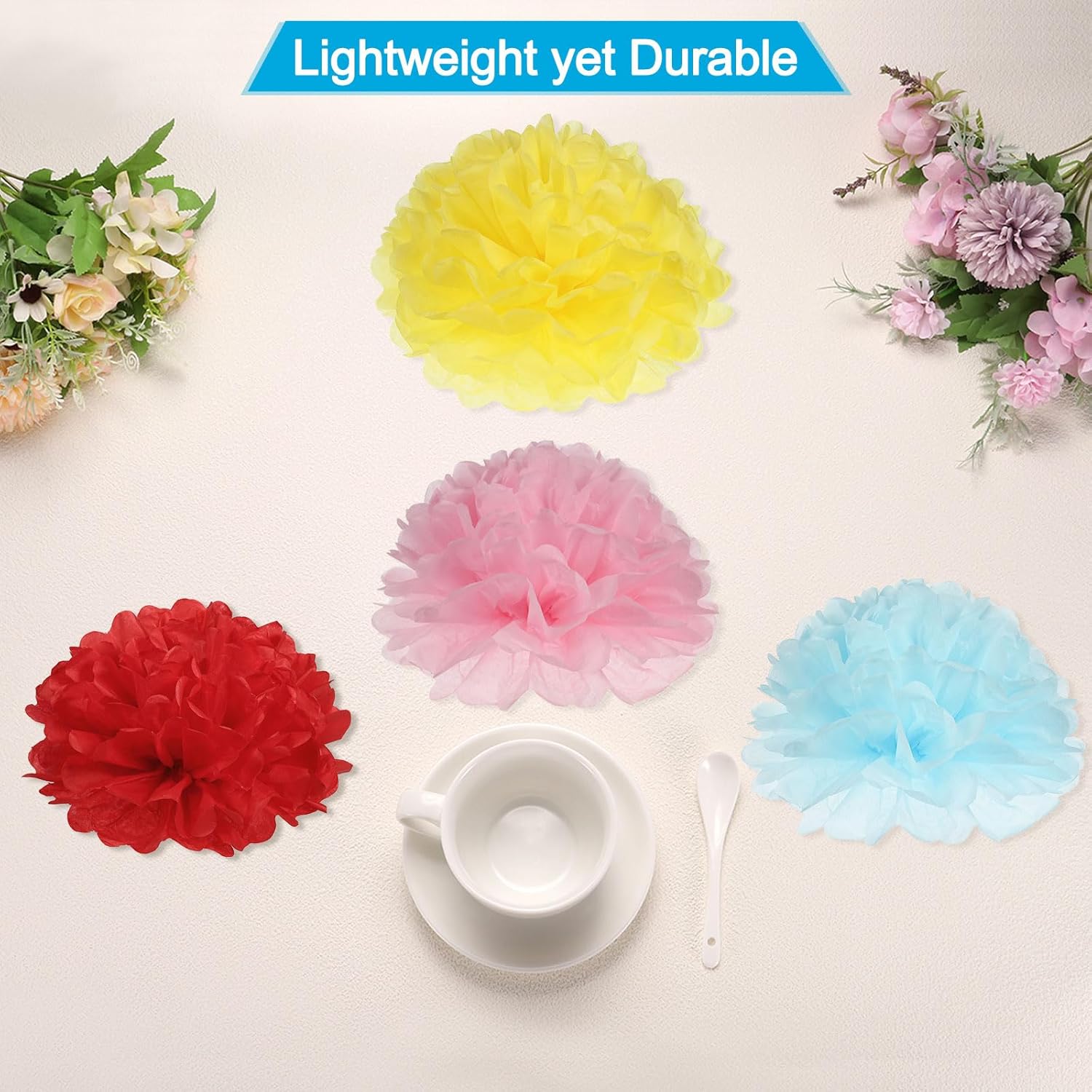Uxcell 15pcs Tissue Paper Pom Poms Decorations 101214 Inch