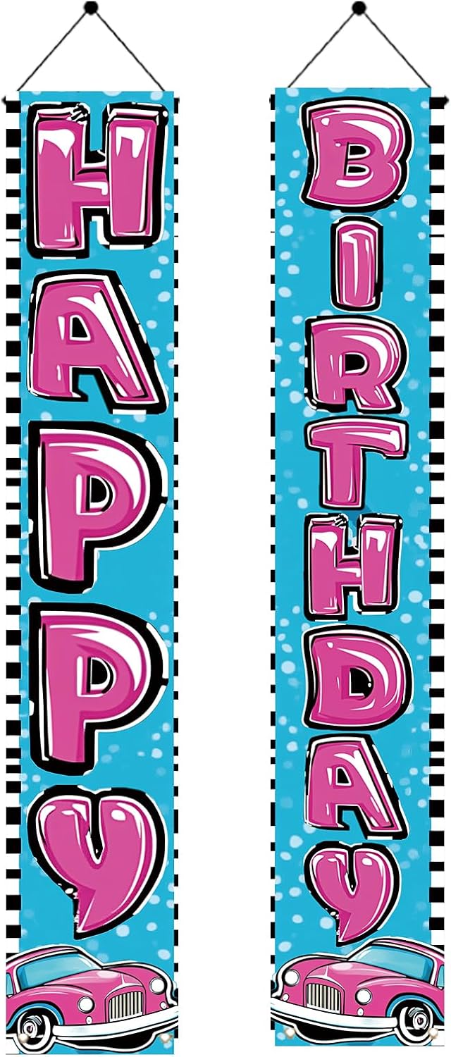 Starlit Patio Car Theme Birthday Decor Banners Set