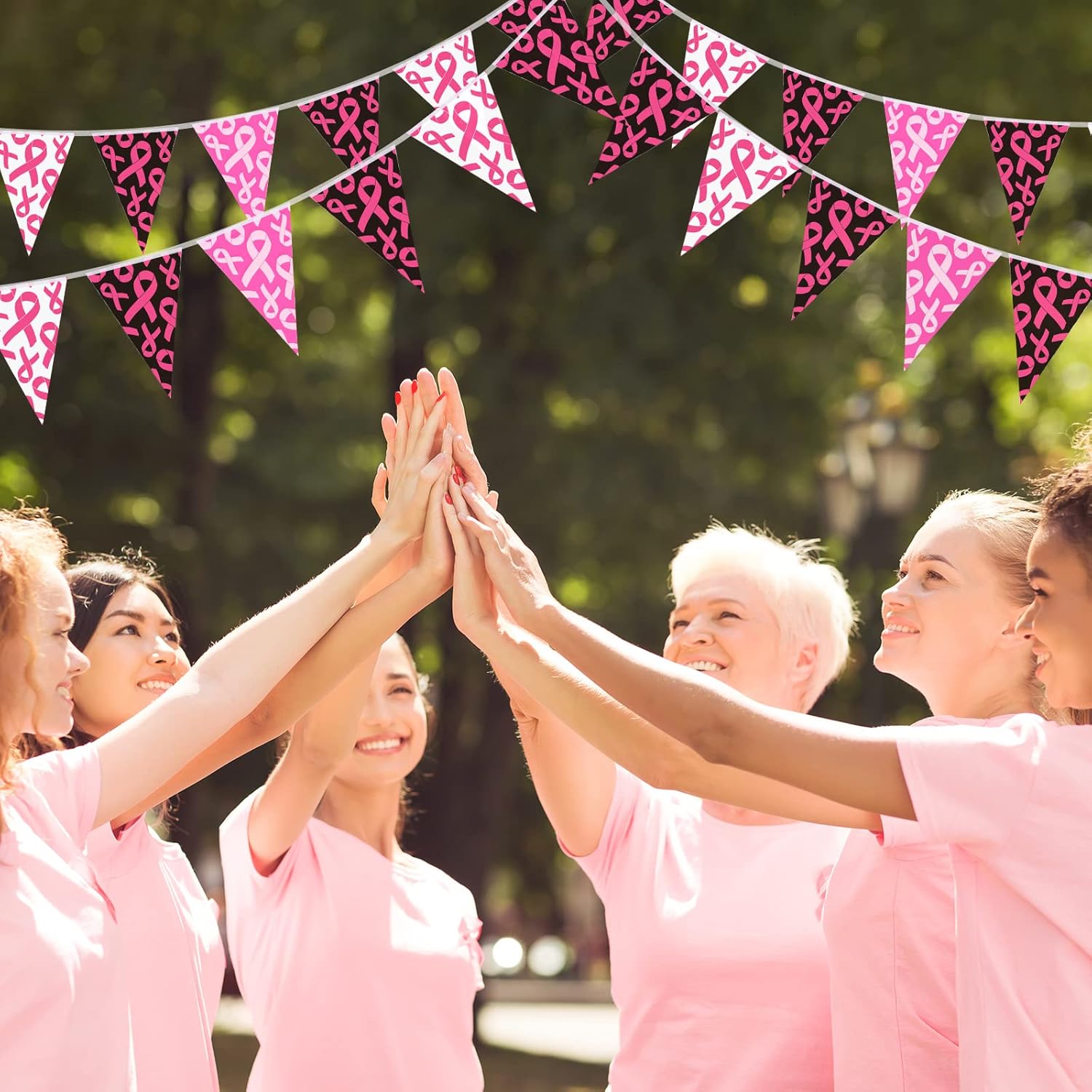 49 Ft Breast Cancer Awareness Pennant Banner Set