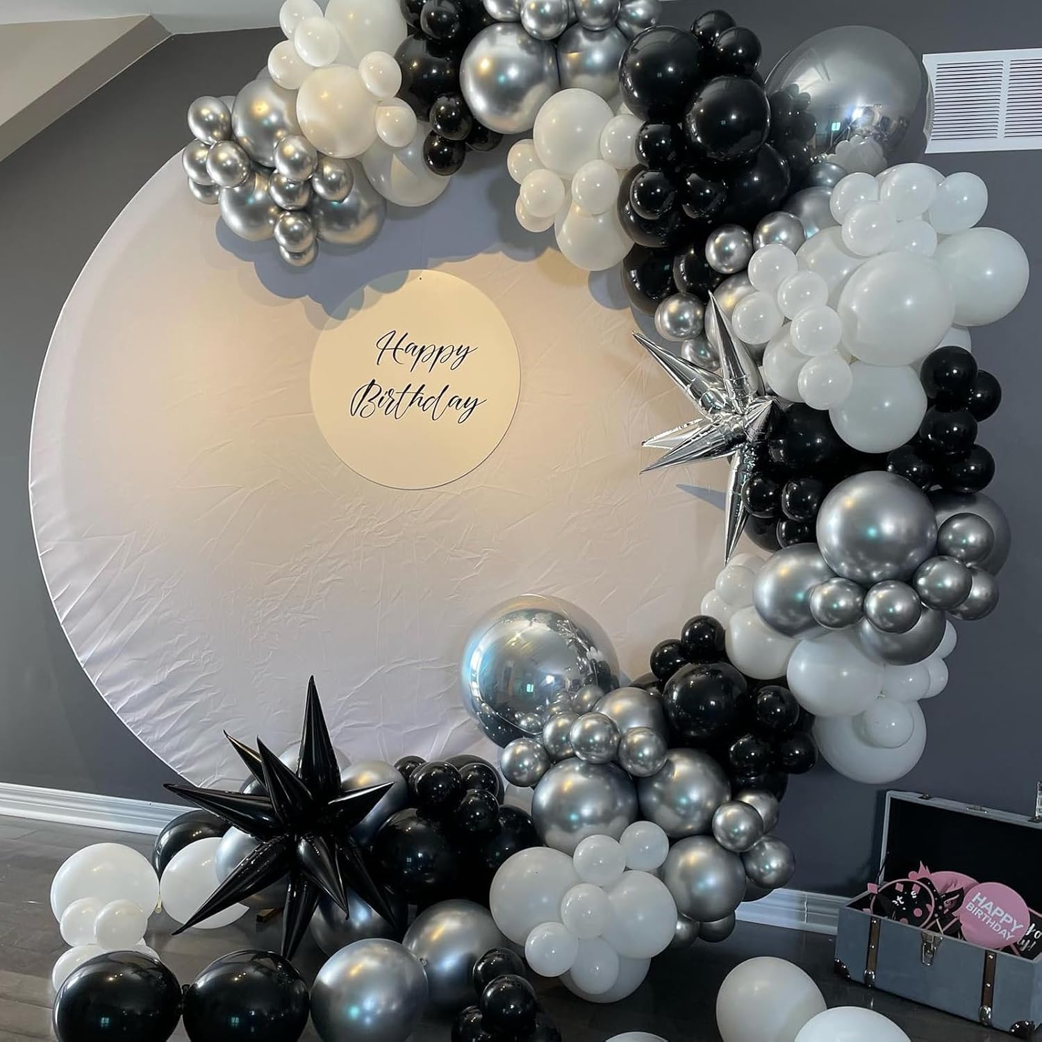 Black and Silver Balloons 60pcs 12 Inch Party Decorations