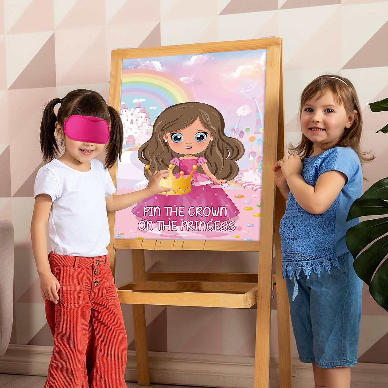 Hooqict Pin The Crown Princess Party Game Set