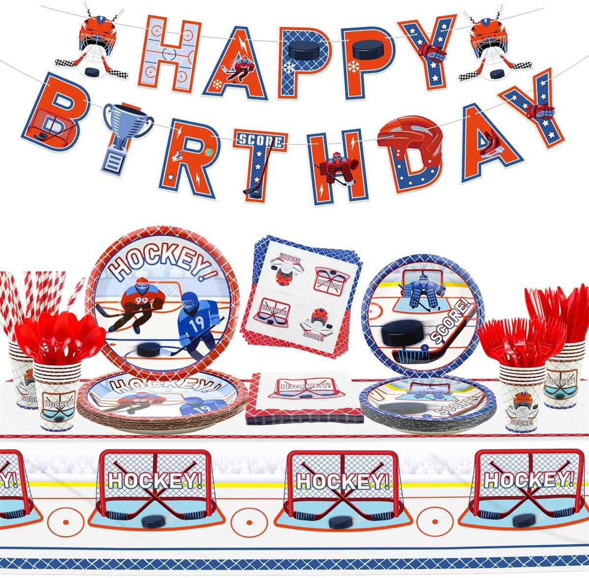 Hockey Party Supplies Set for 20 Guests