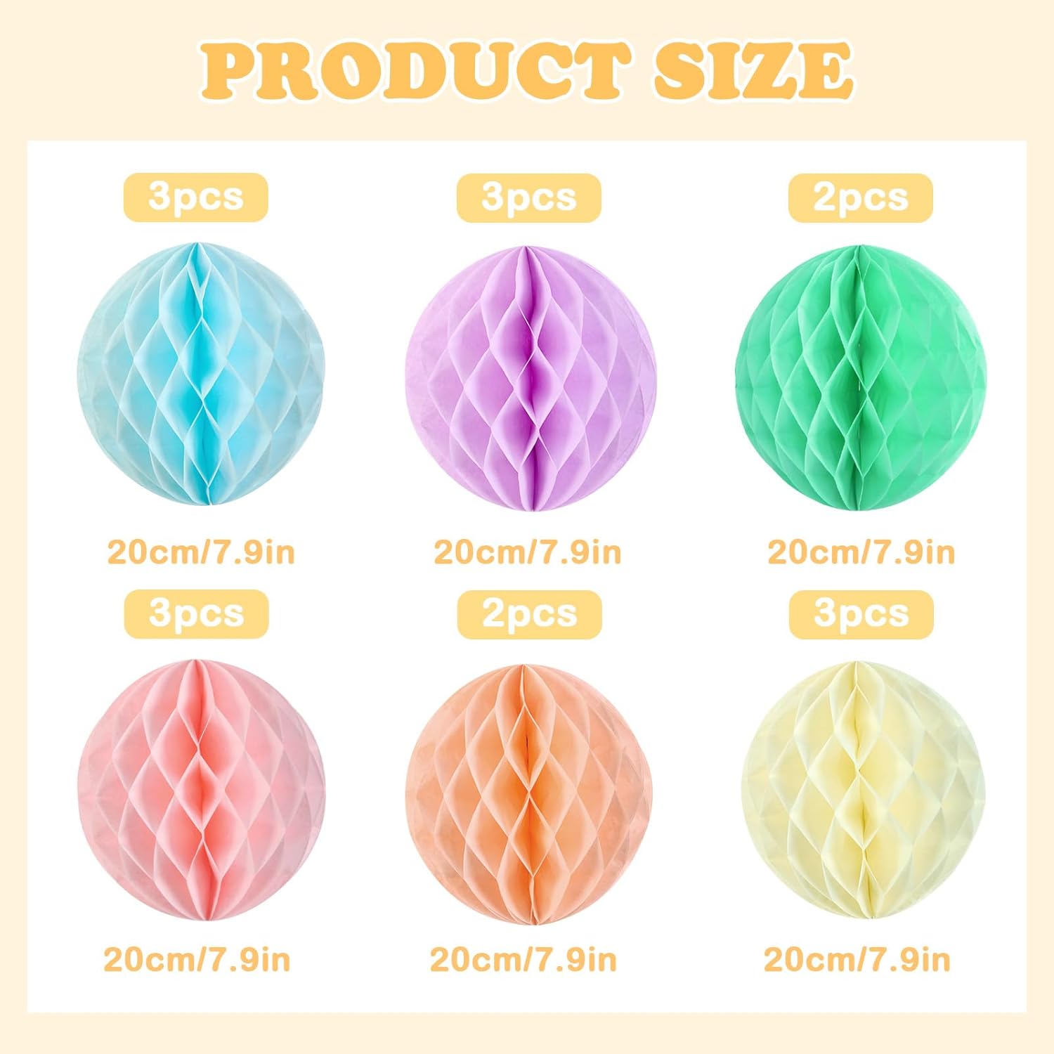 Hanging Honeycomb Decorations Set of 16