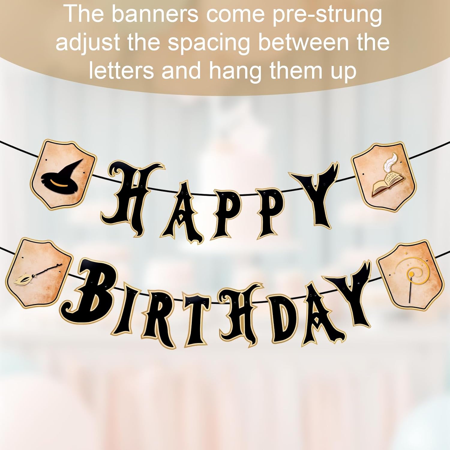 Wizard Themed Happy Birthday Banner Set