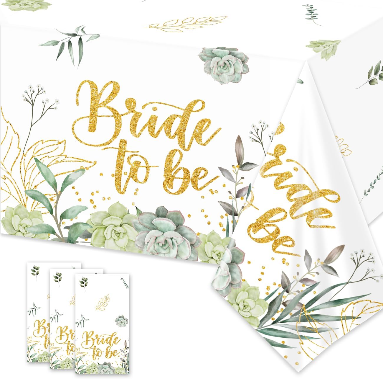 Sage Green Bridal Shower Tablecloths 3 Pack 54x108 Inch