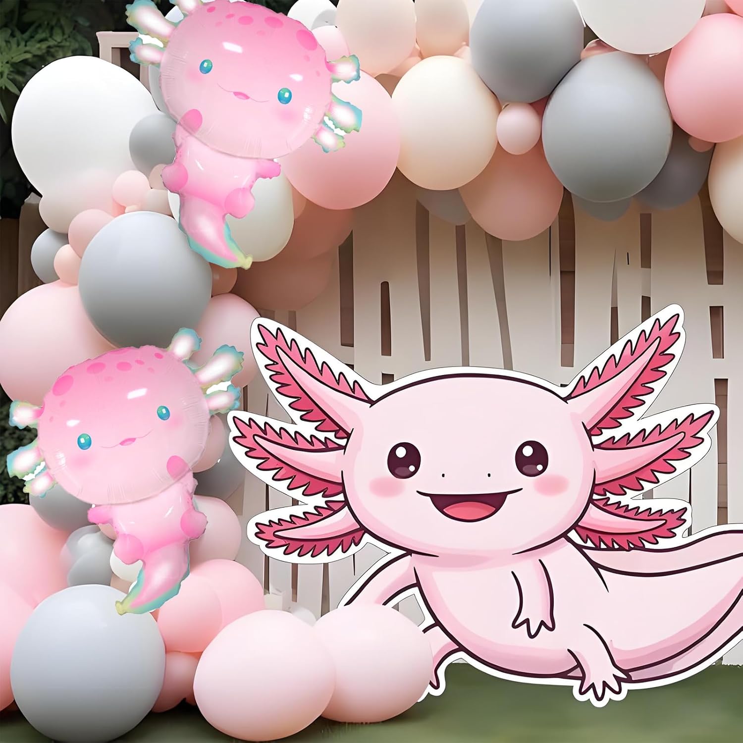 2pcs Axolotl Foil Balloons Birthday Party Decor