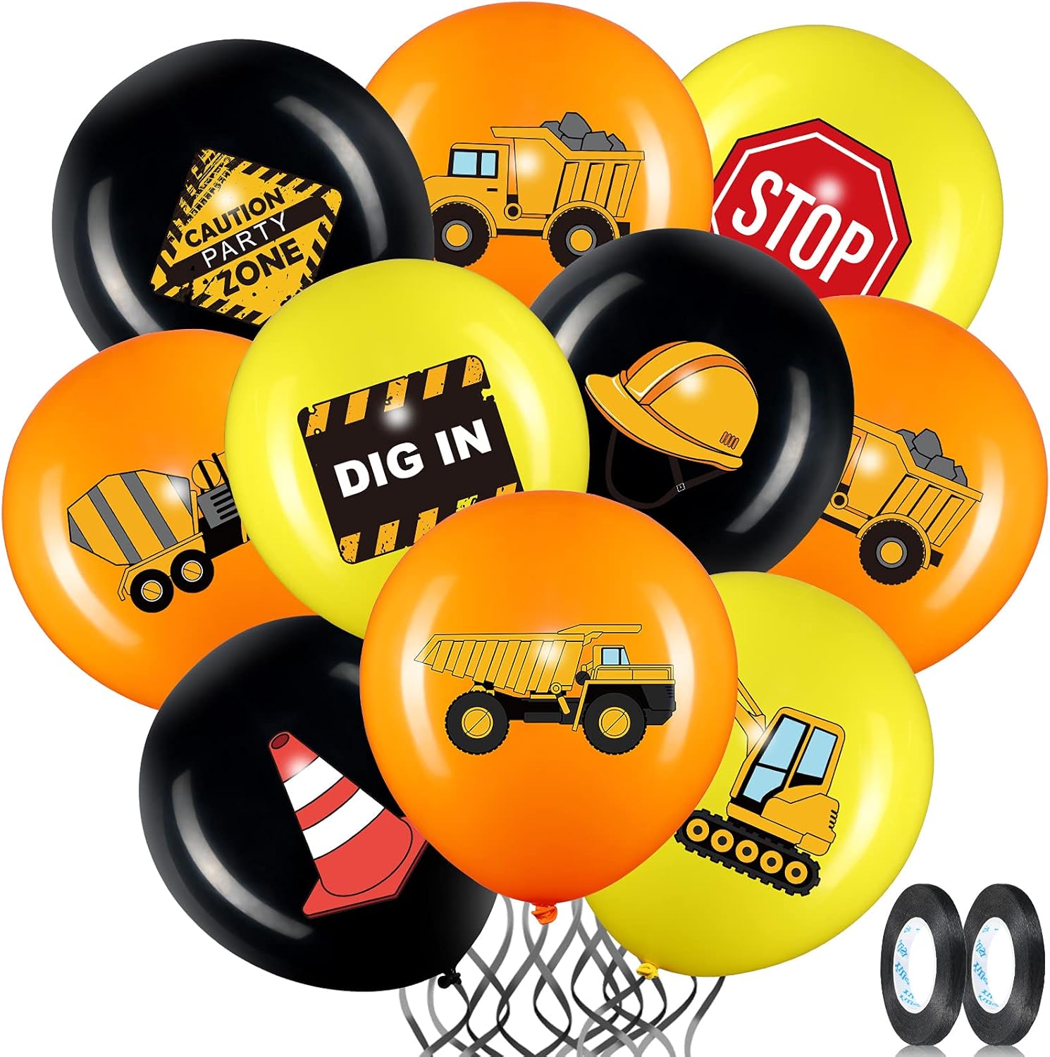 Zomiboo 45PCS 12 Inch Truck Balloons Party Decorations
