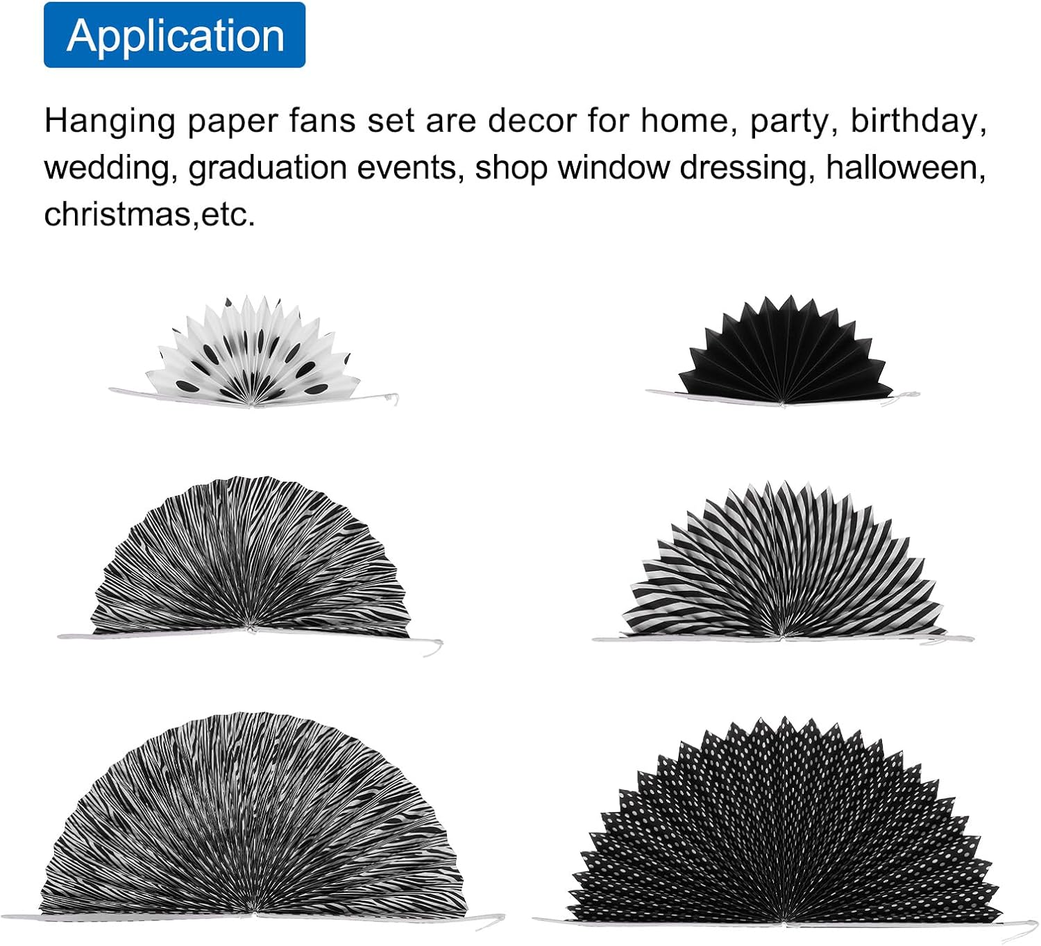 MECCANIXITY 12-Piece Hanging Paper Fan Decor Set