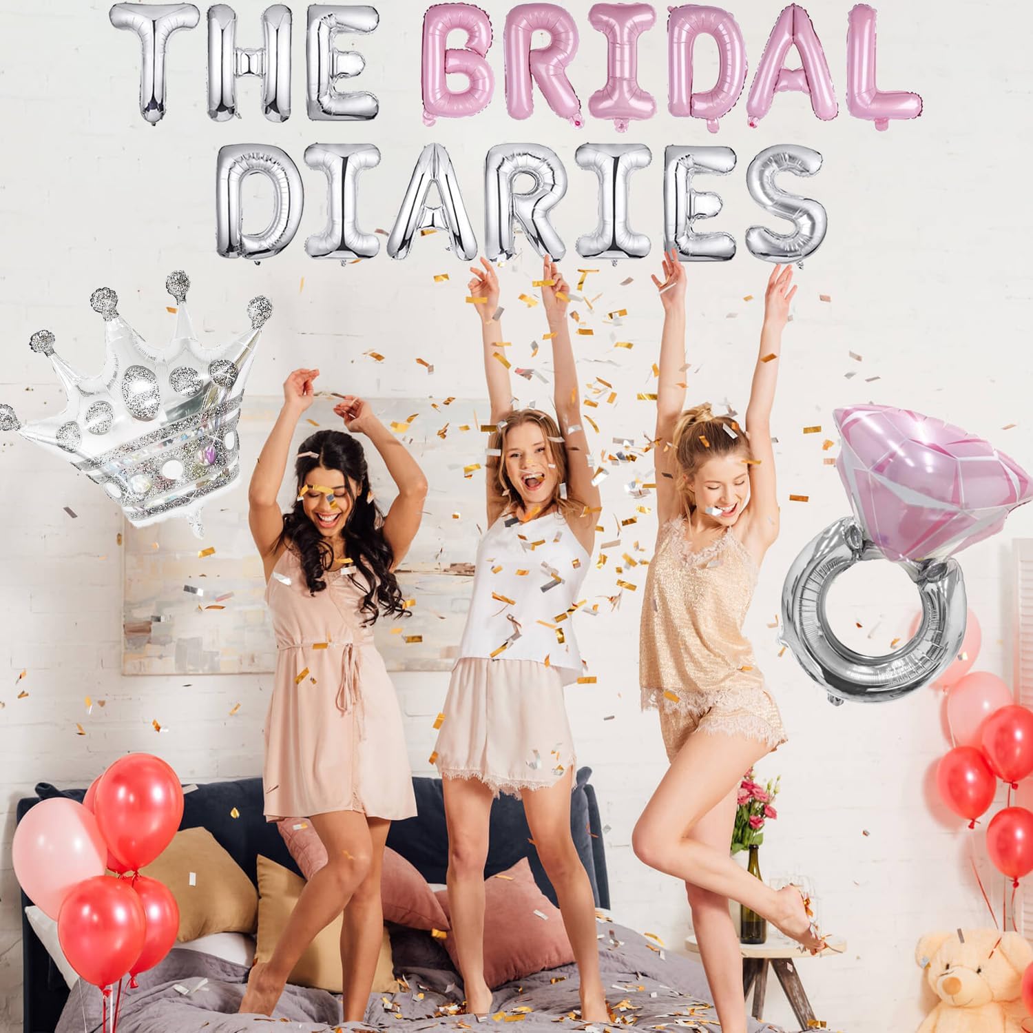 The Bridal Diaries Balloon Banner Crown Ring Decor