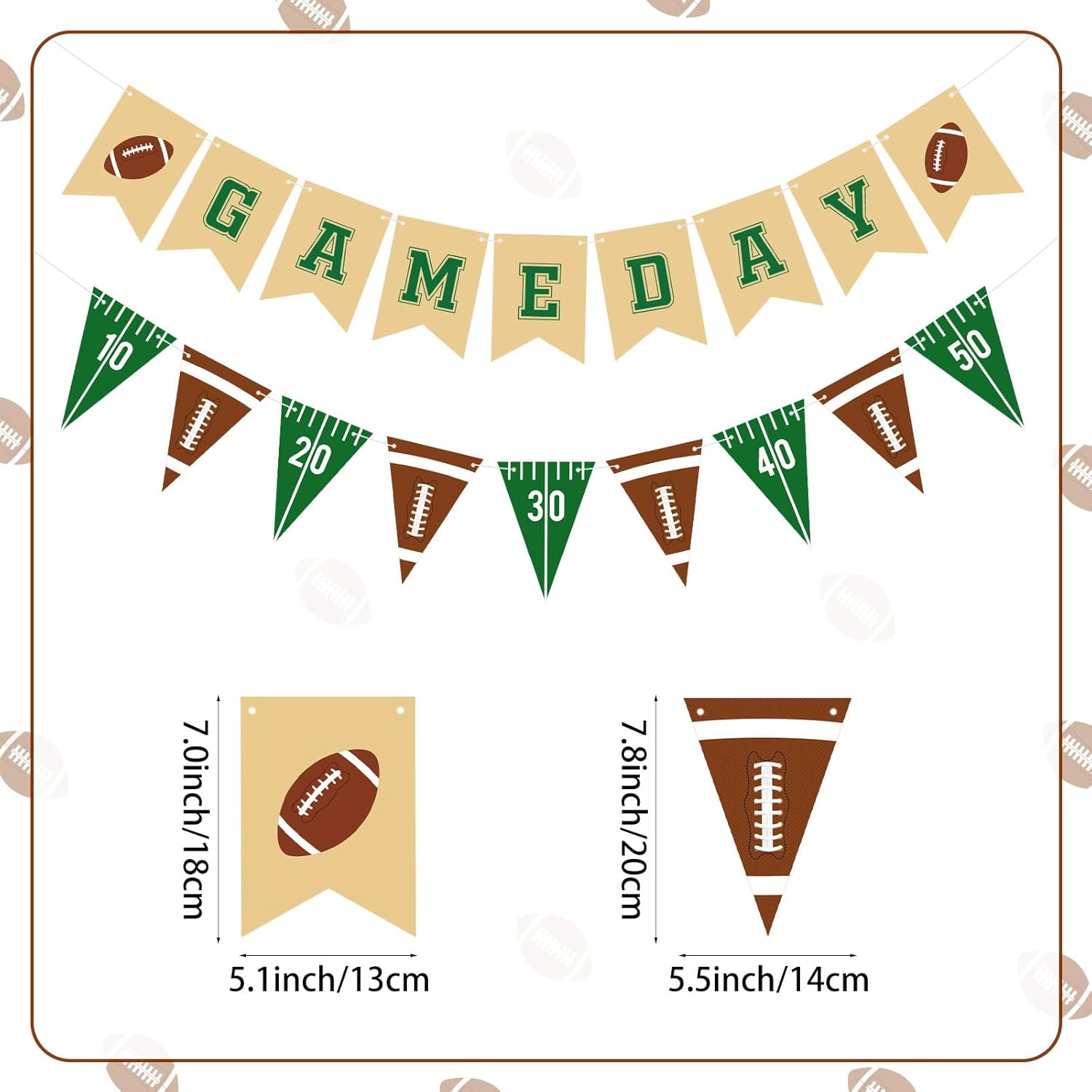 Football Game Day Banner Set for Party Decorations