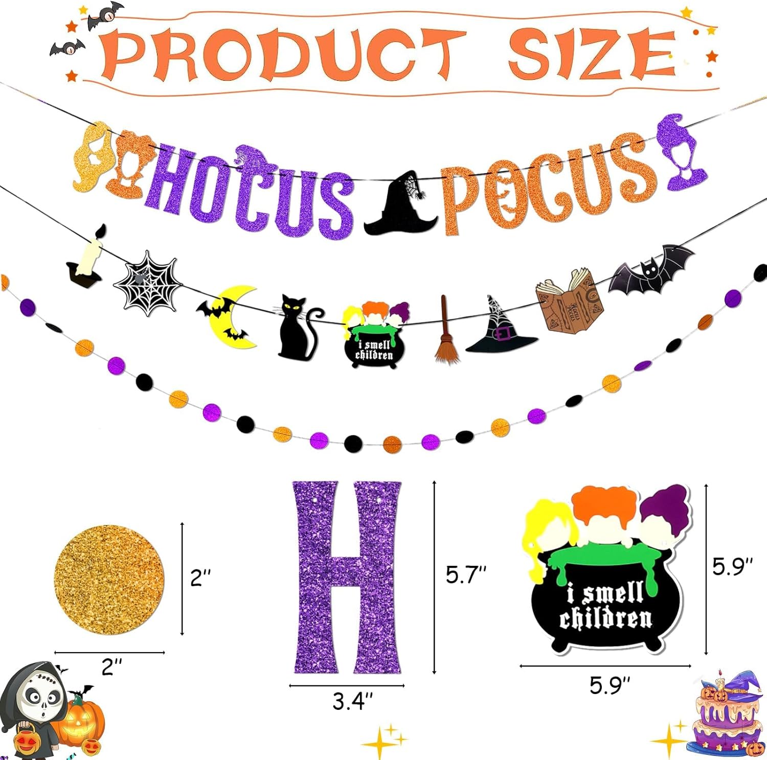 Premium 30pcs Hocus Pocus Halloween Decorations Set