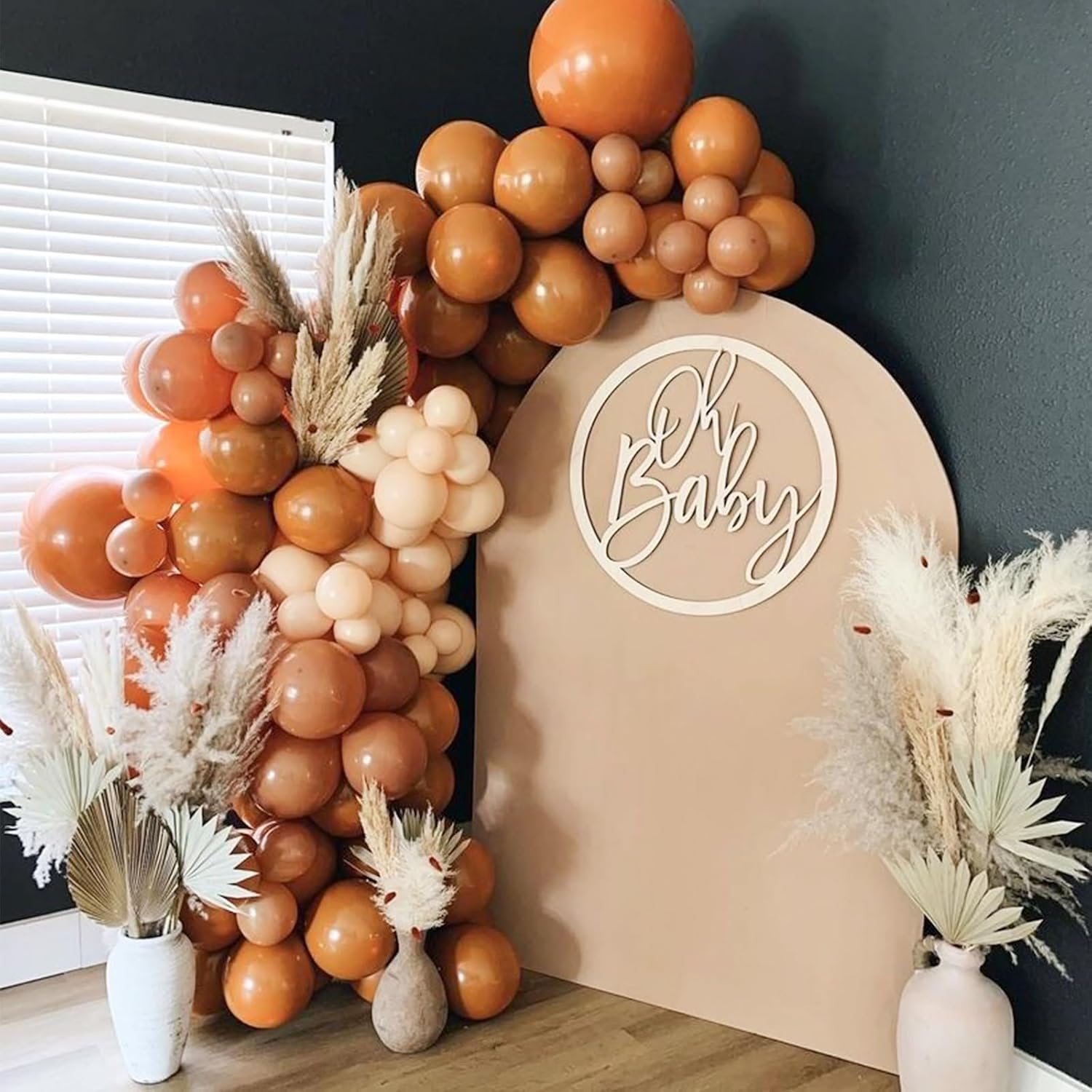 PartyWoo Burnt Orange Balloons 152 Pcs Arch Garland Kit