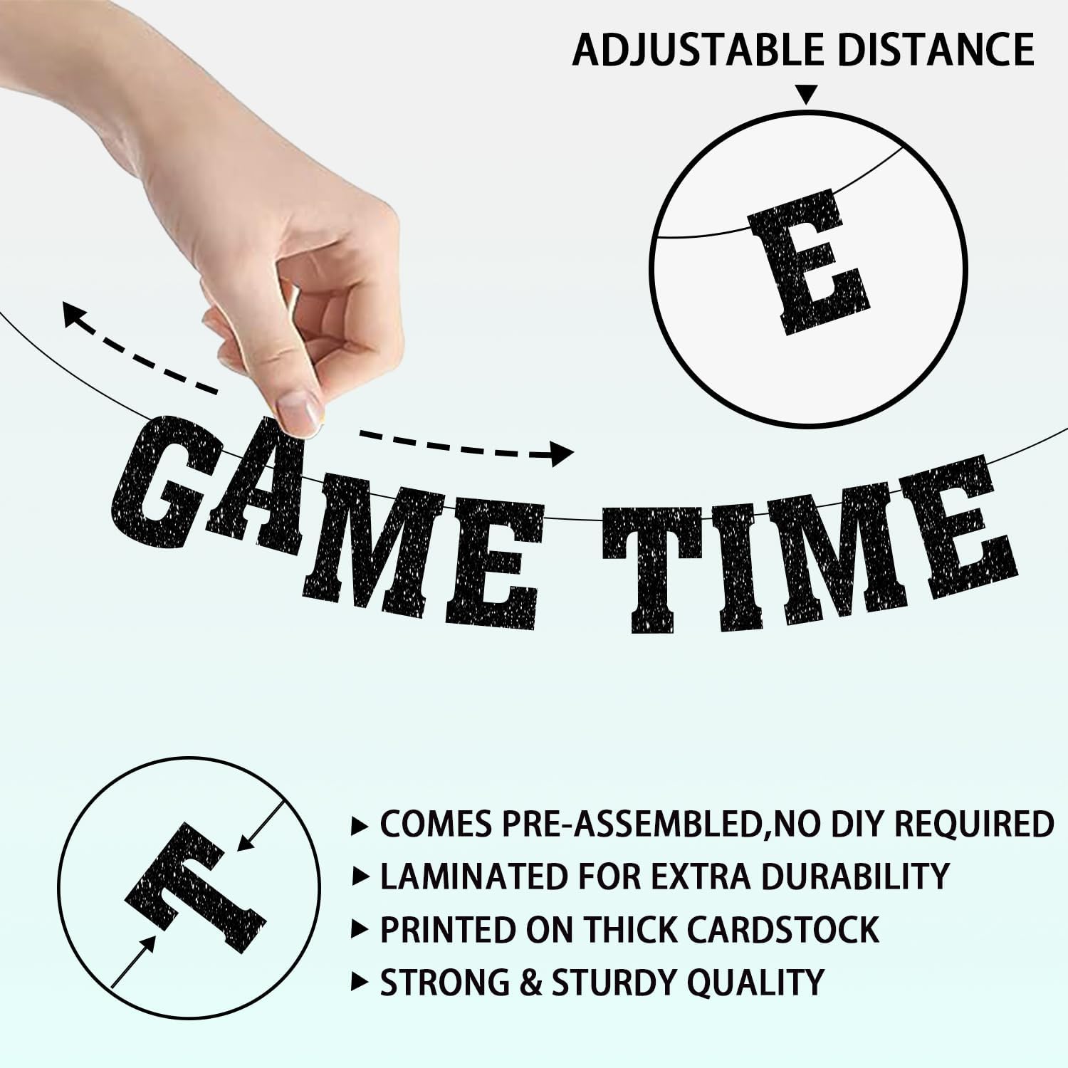 Game Time Touch Down Football Banner - Pre Strung 98ft Decor