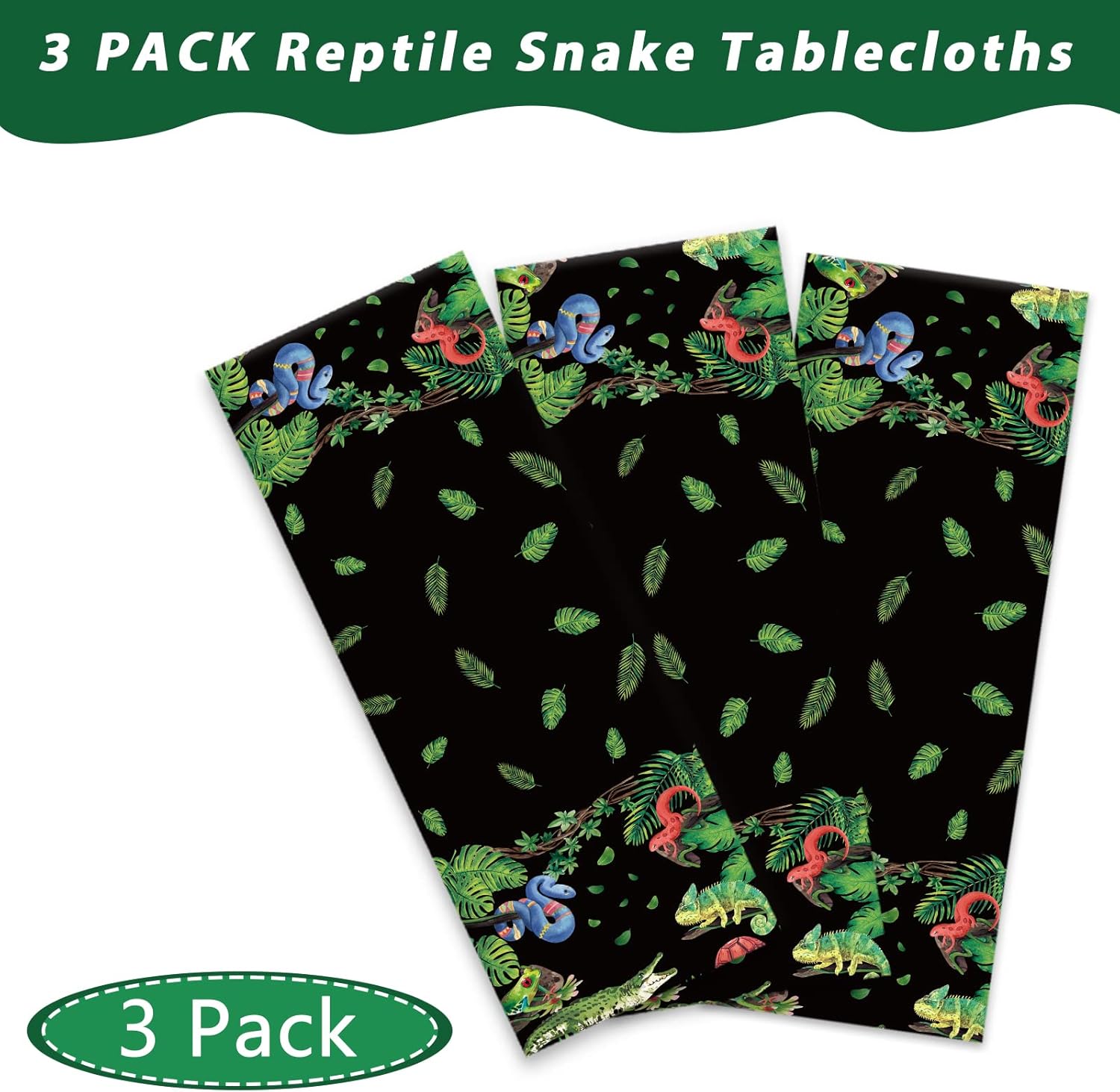 3pcs Reptile Tablecloth for Summer Parties