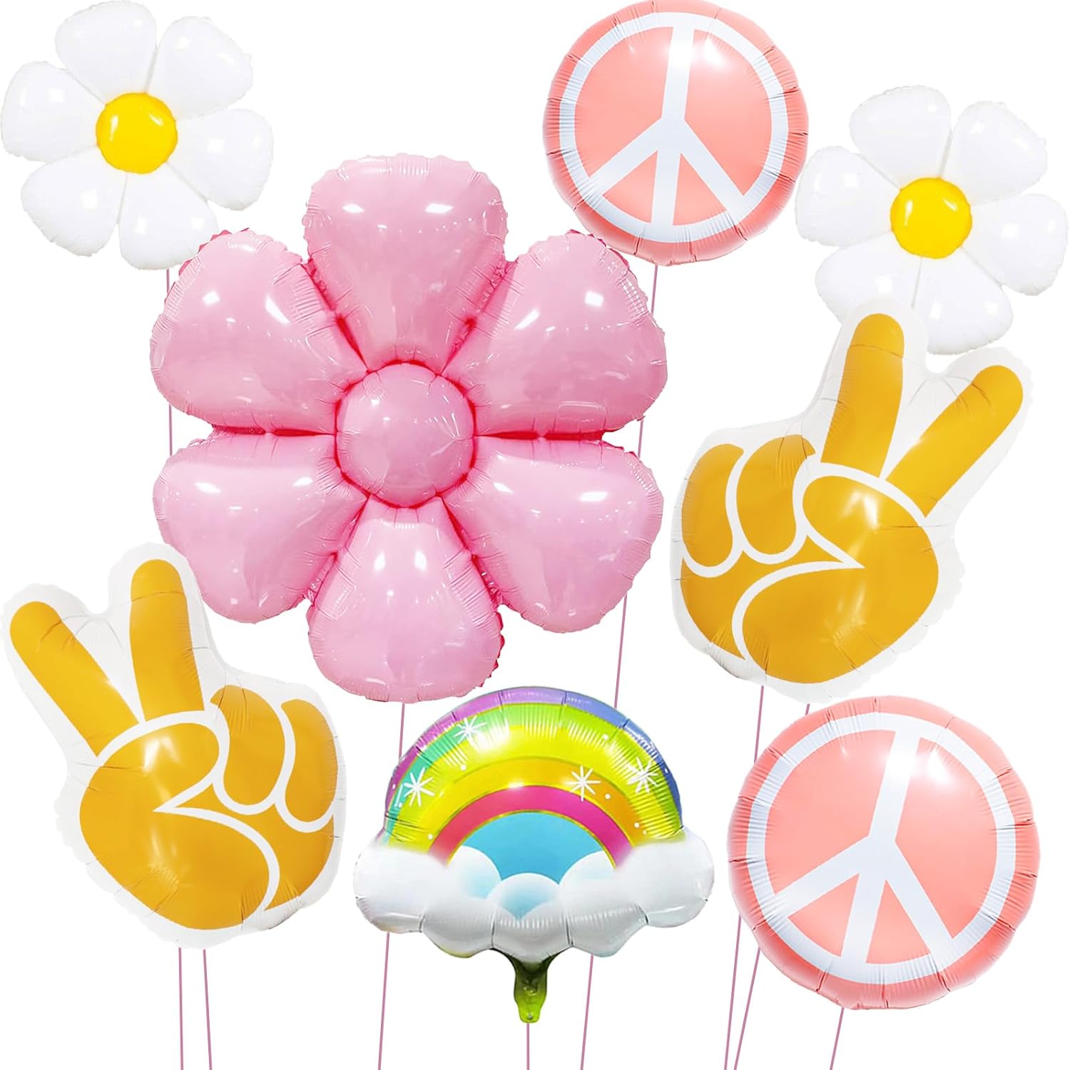 8pcs Groovy Retro Hippie Balloon Set
