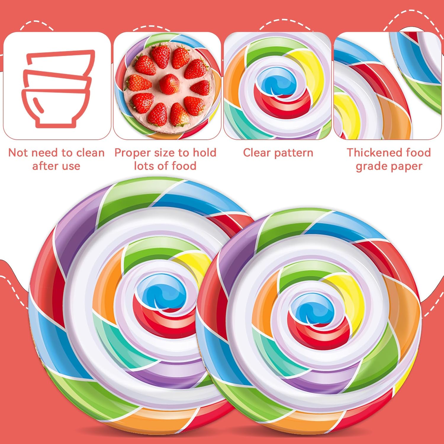 96pcs Candyland Party Supplies for Kids Birthday Baby Shower