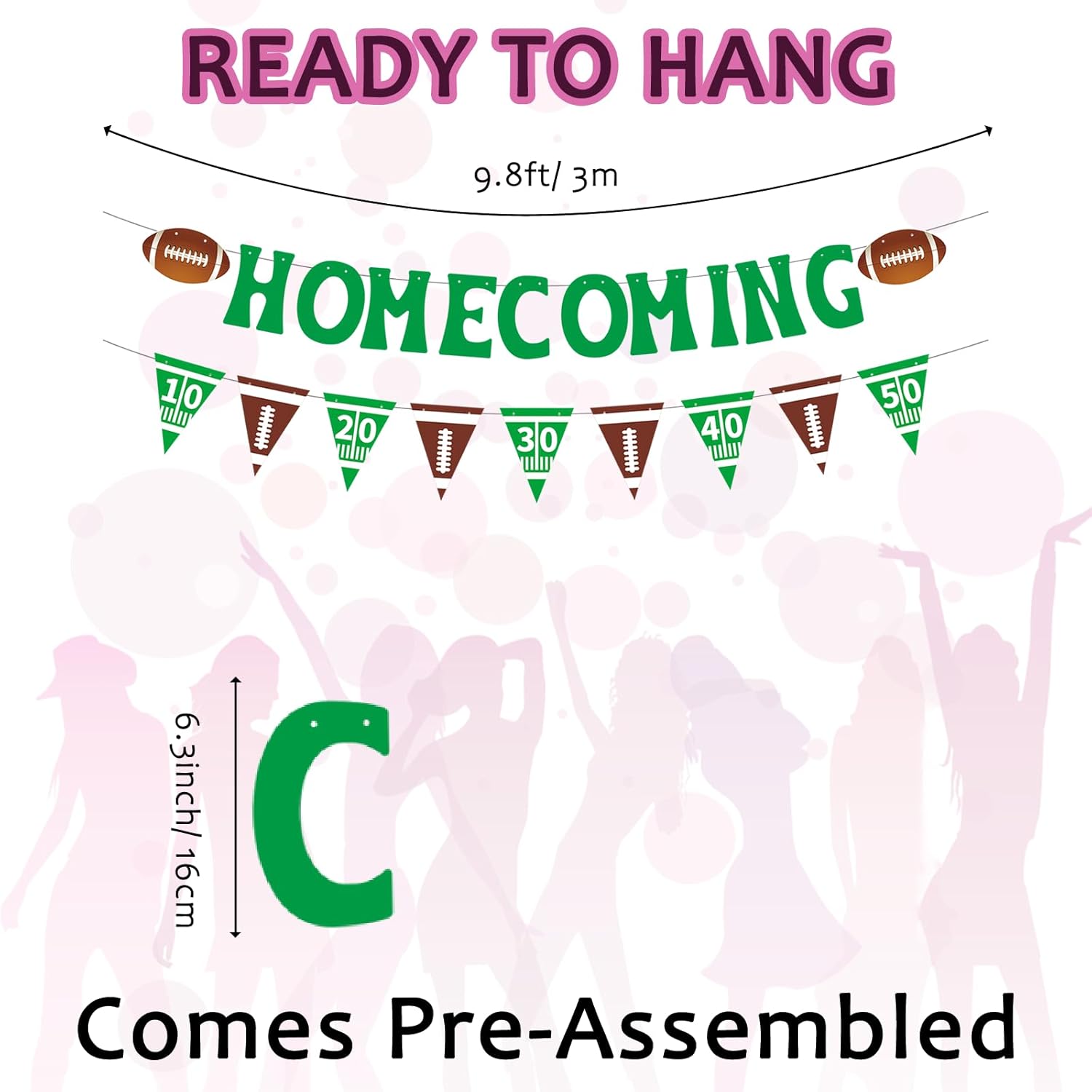 10 Pcs Football Homecoming Decor Set