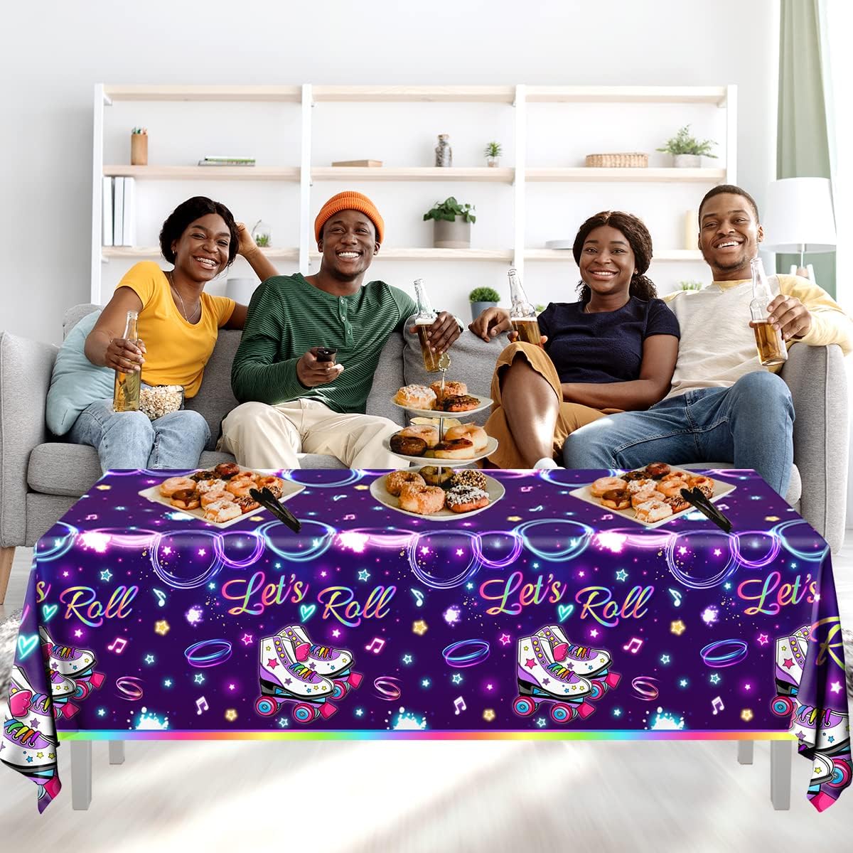 Roller Skating Party Tablecloths 3pcs Lets Roll