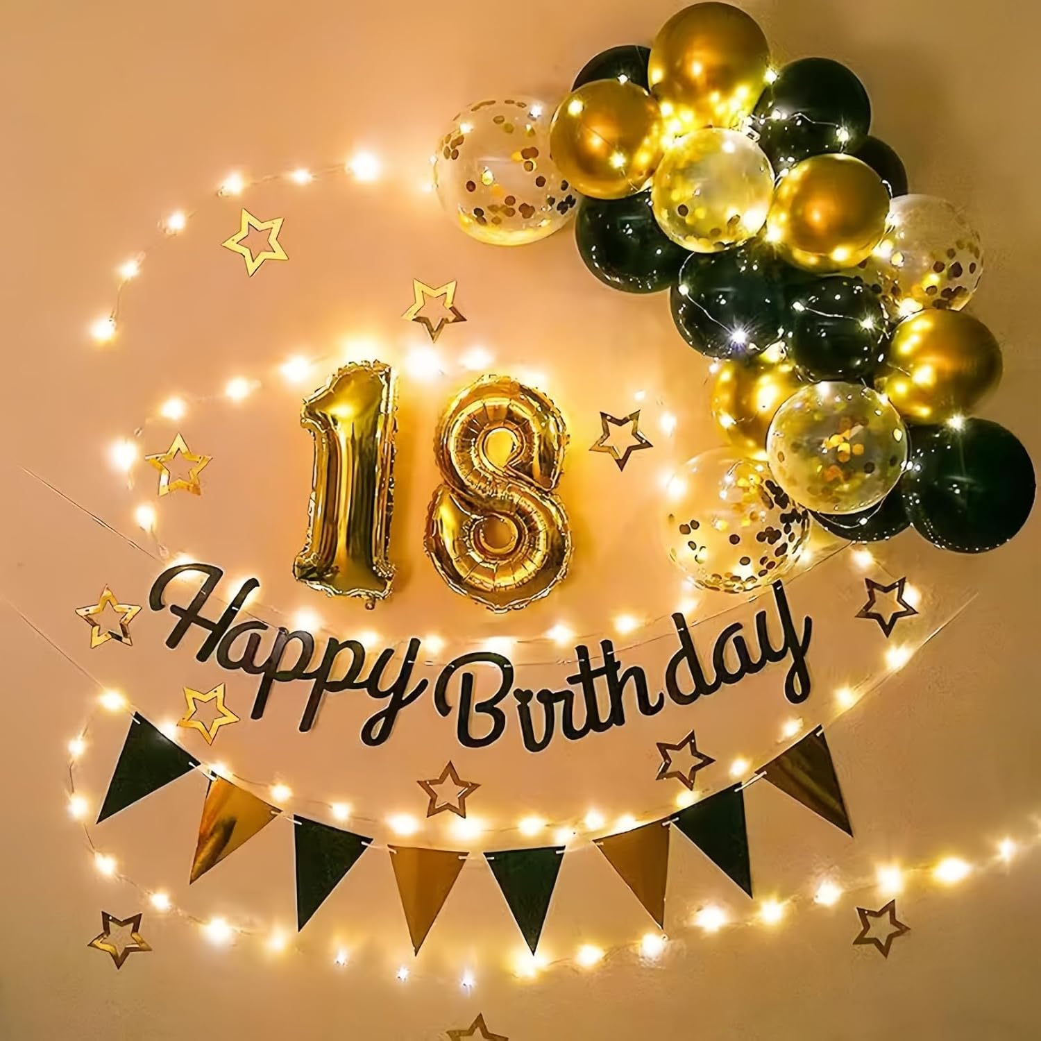 100pcs 12 inch Black Gold Balloons Set