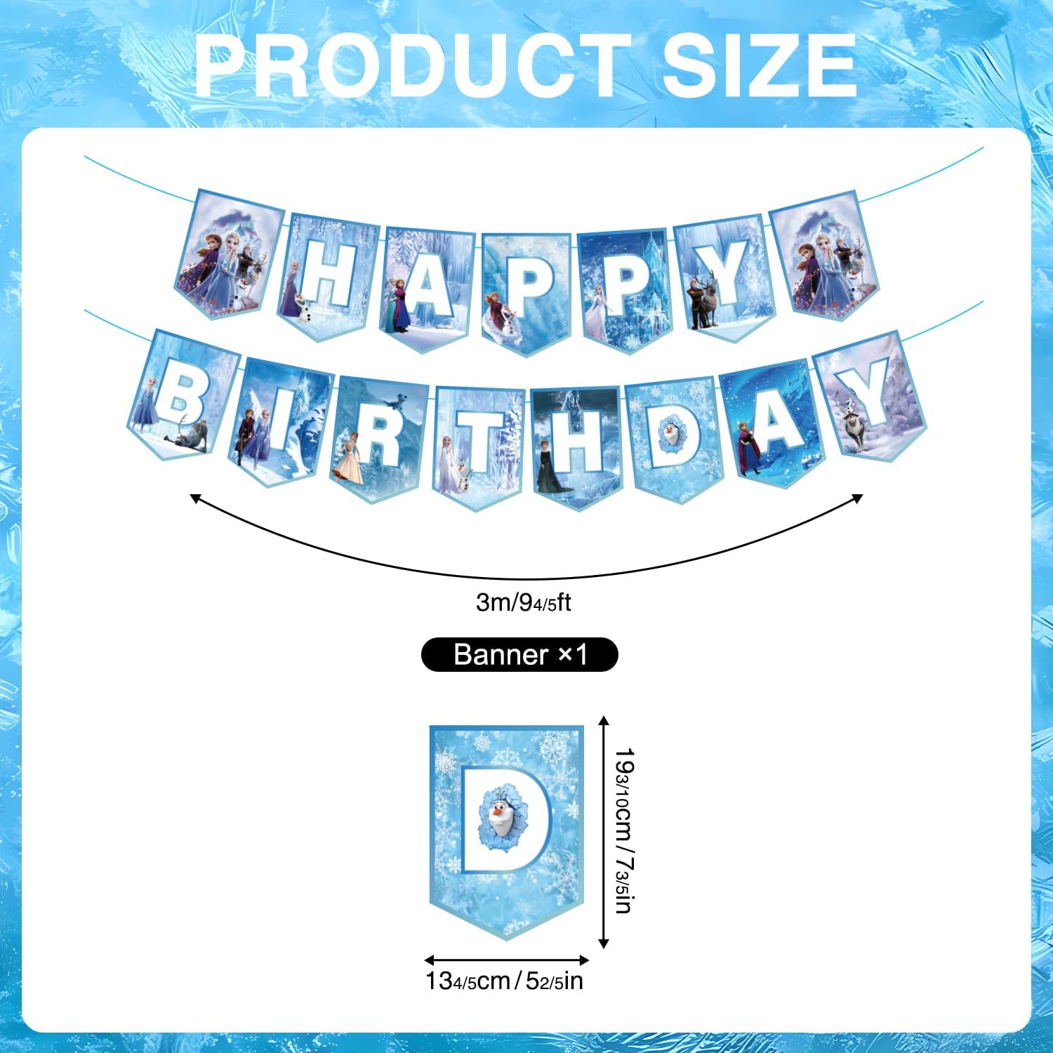 Cute Cartoon Birthday Decorations Banner and Swirls