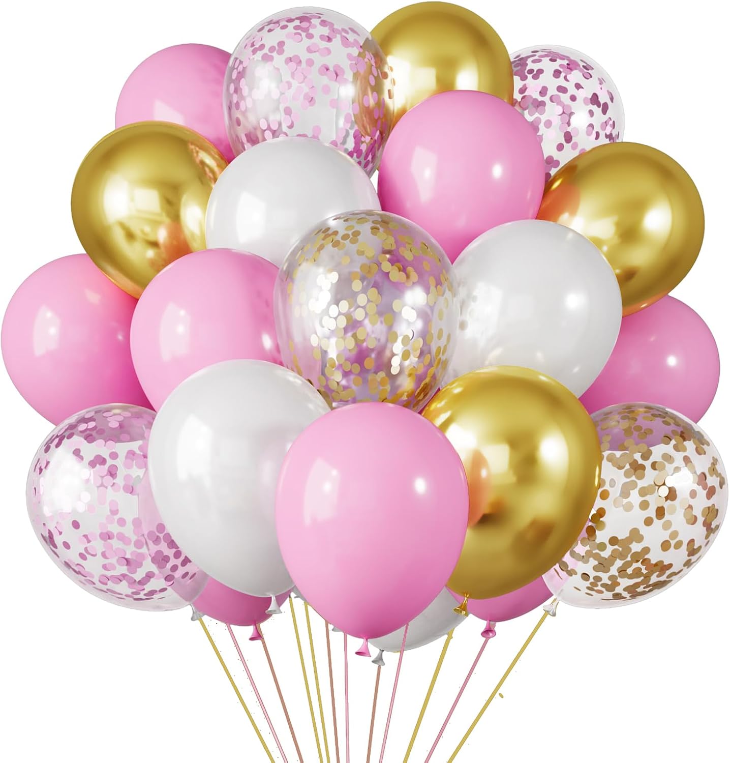 RUBFAC 65pcs Pink Gold Balloons Party Kit