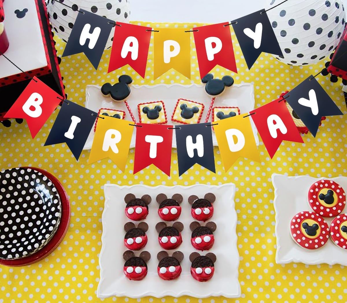Runhiskii Happy Birthday Banner Decorations for Kids Party