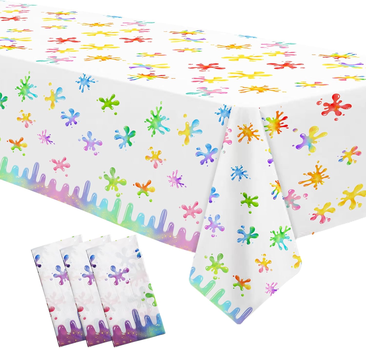 Xigejob Slime Party Tablecloth 3 Pack 54x108