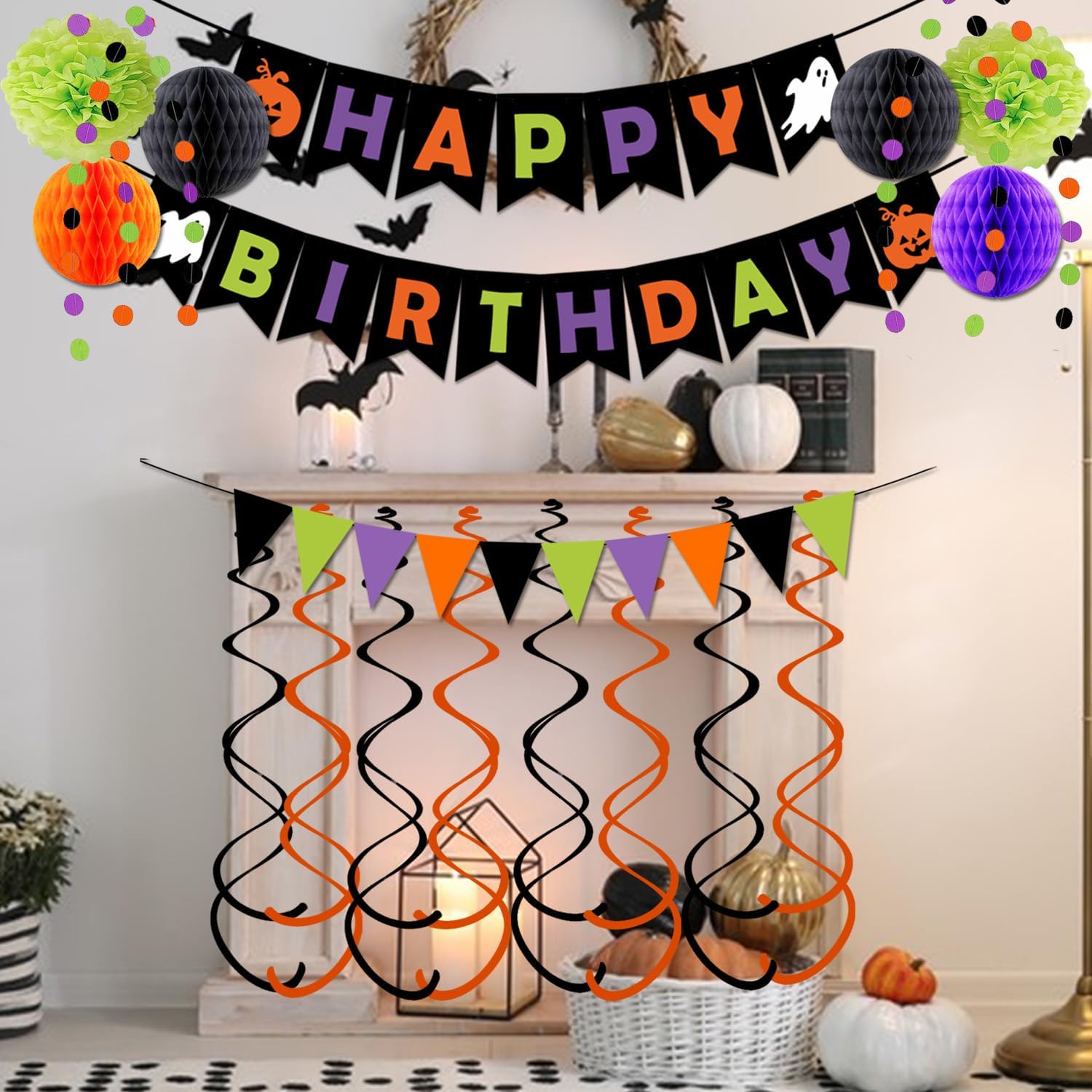 Saliyaa Halloween Birthday Decor Banners