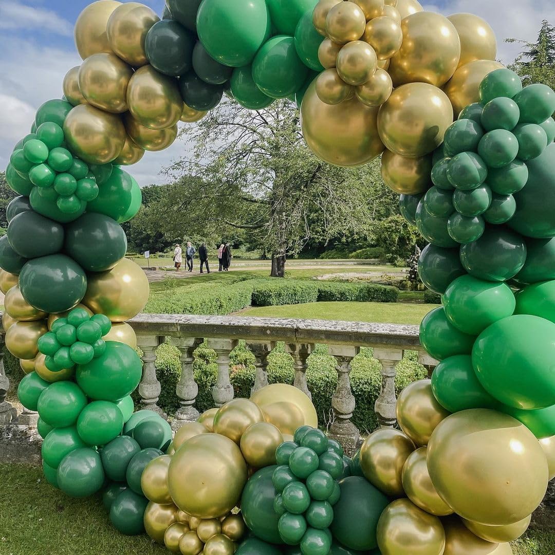 Green and Gold Balloons 75PCS 12in 5in Party Decor Set