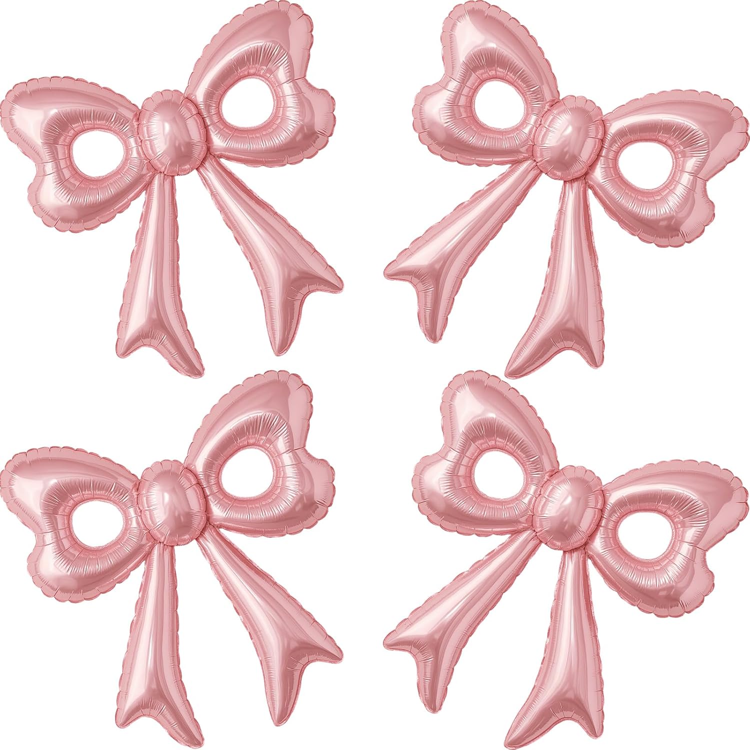4 Pcs Pink Bow Balloons 31 Inch Party Decorations